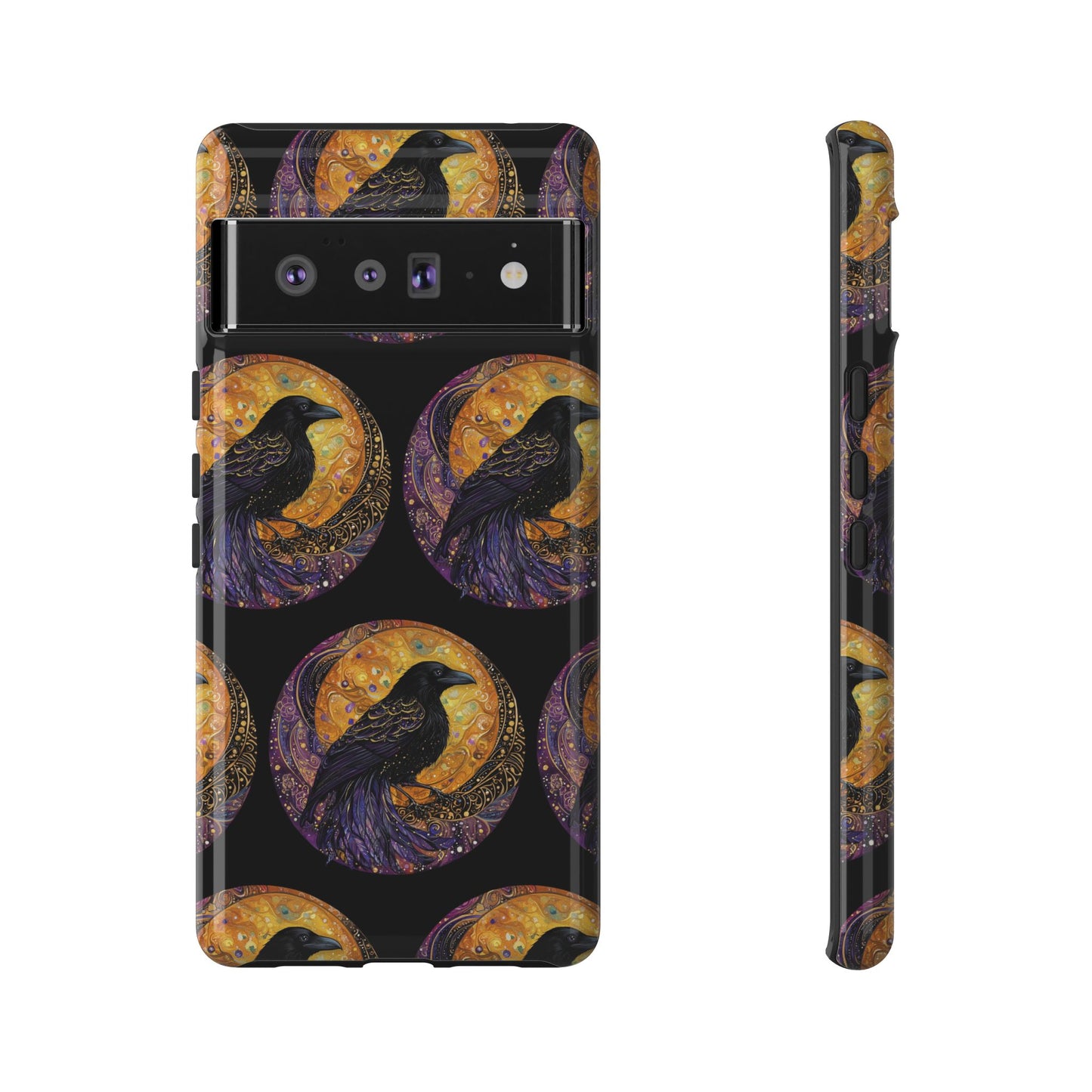 Raven Celestial Phone Case, Astrological Gift, Bird Lover Accessory, Tough Phone Cover, Gothic Aesthetic, Halloween Tech Decor