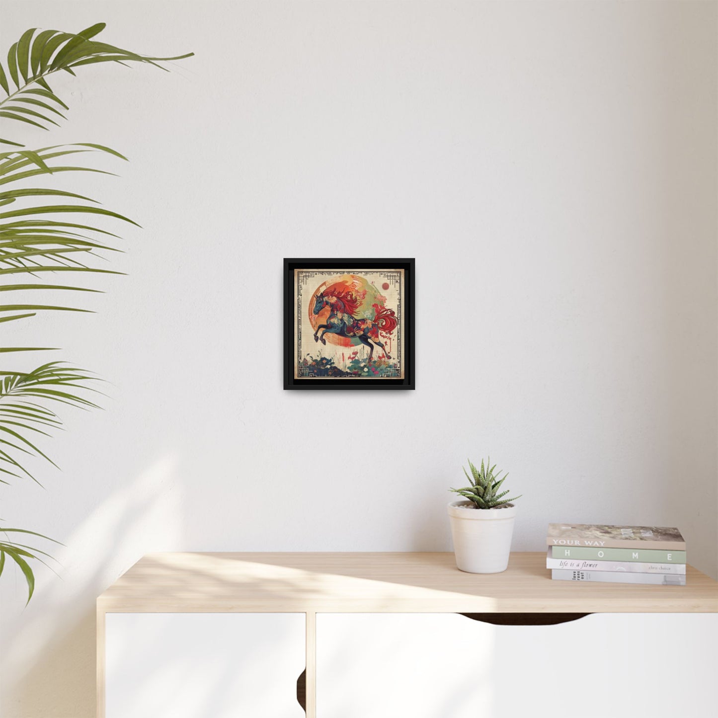 Fire Horse Year Matte Canvas Framed Print