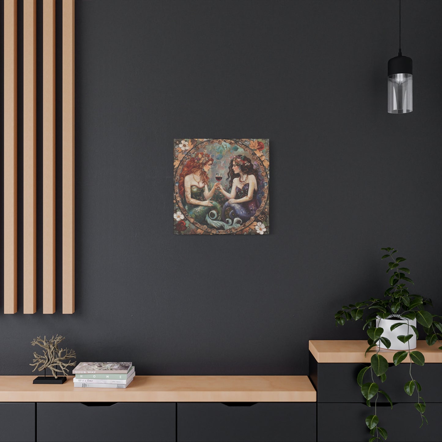 Mermaid in Paris Canvas Print, Mermaid Lovers, Mermaid Gift, Girlfriend Gift, Mermaid Canvas, Choose Your Size Canvas Options