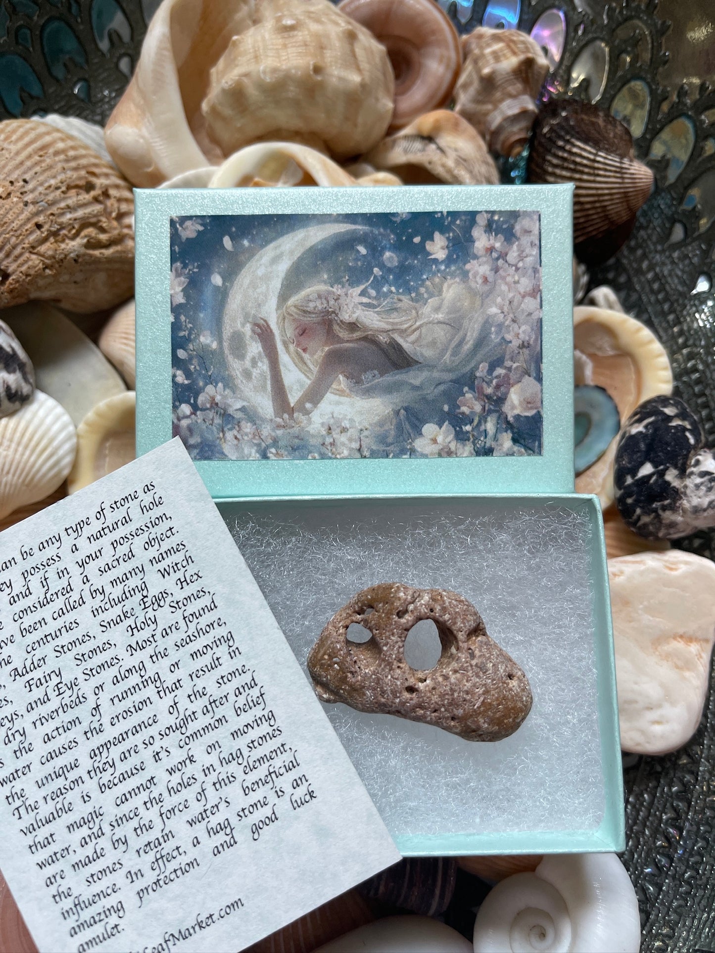 Beautiful Ocean Polished Beach Stone in Fairy Gift Box