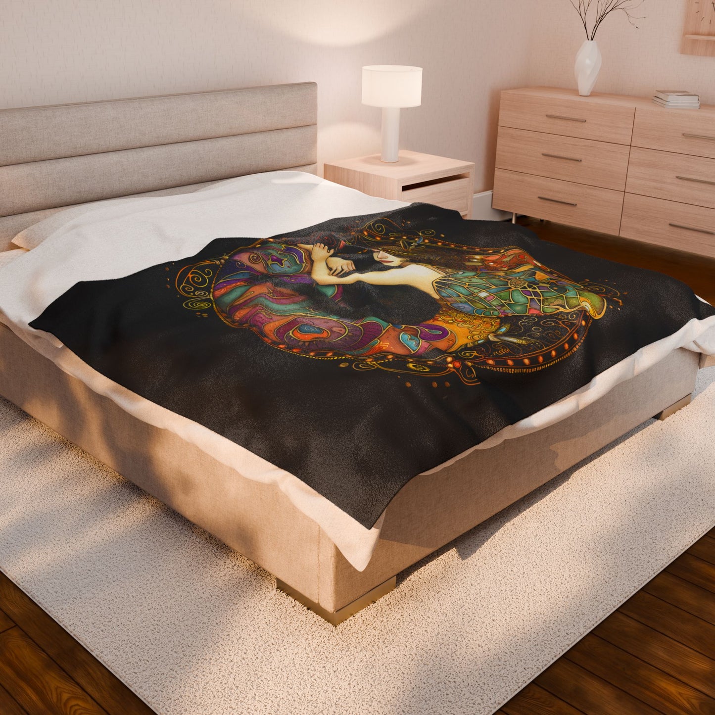 Artistic Fairy Velveteen Plush Blanket, Magical Home Décor, Cozy Gift for All Occasions, Soft Throw for Relaxation