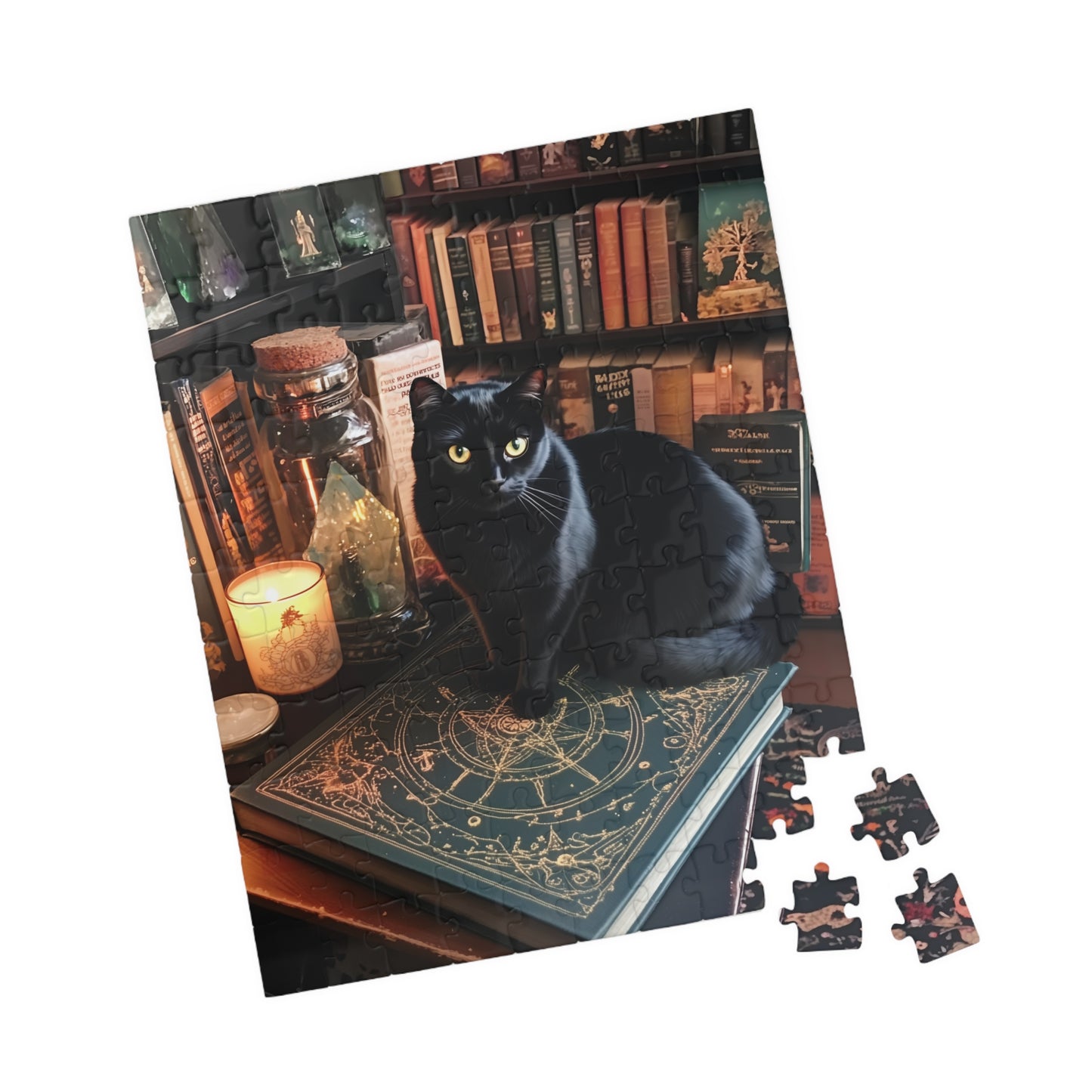 Black Cat on Book Puzzle | Jigsaw Puzzle 520 Piece