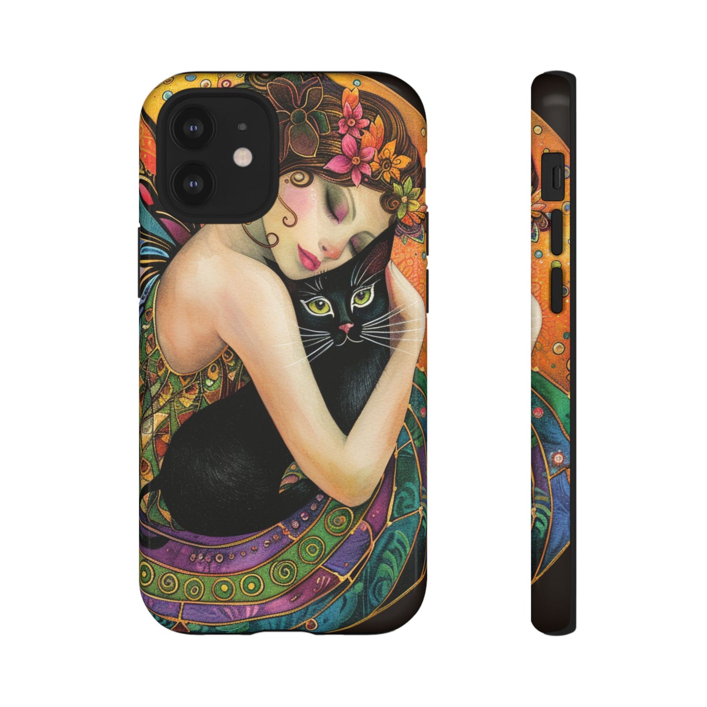 Colorful Art Phone Case with Cat and Fairy Design, Phone Cover Gift for Cat Lovers, Unique Floral Case, Magical Design, Vibrant Phone [...]