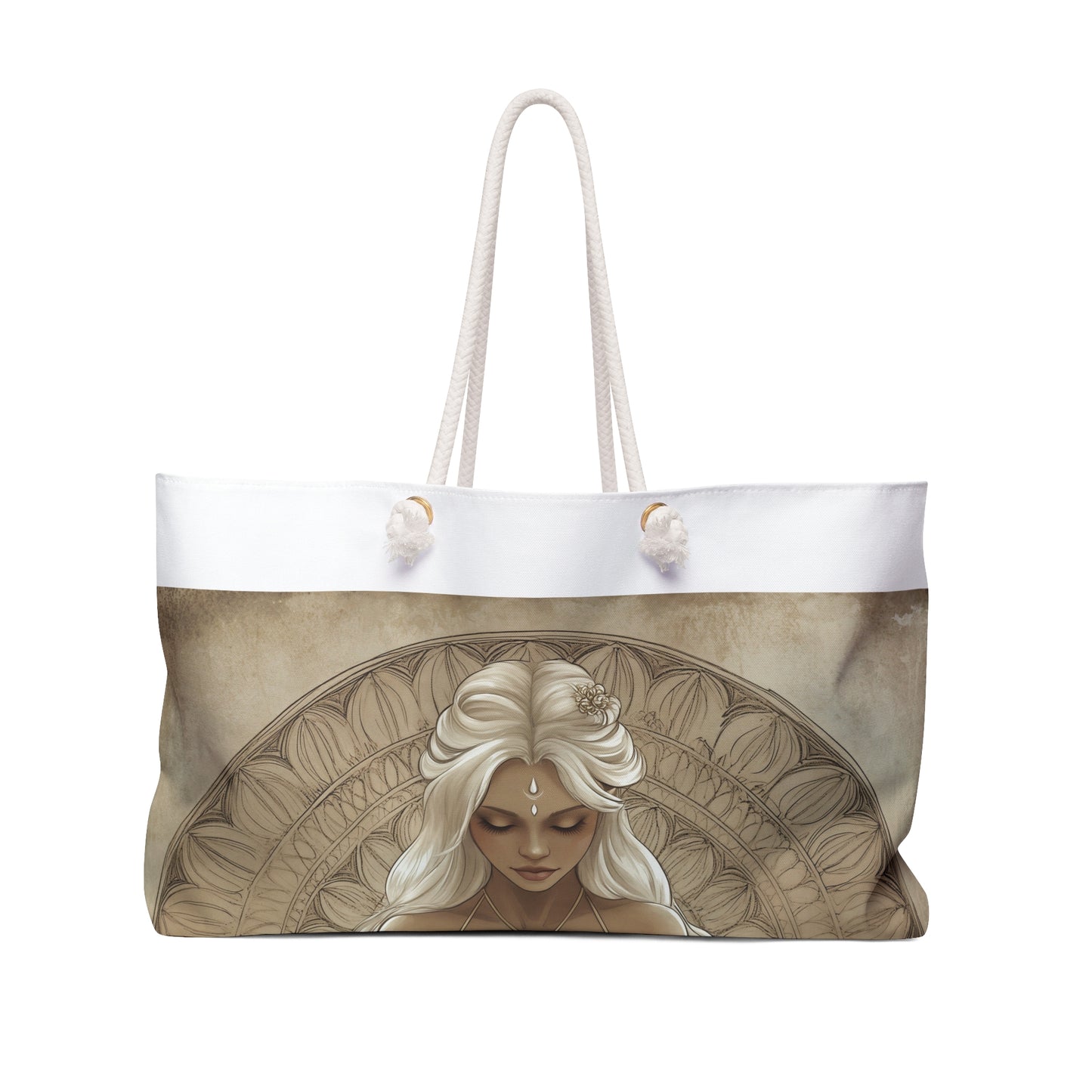 Mystic Moon Mermaid Weekender Bag  Boho Mermaid Illustration