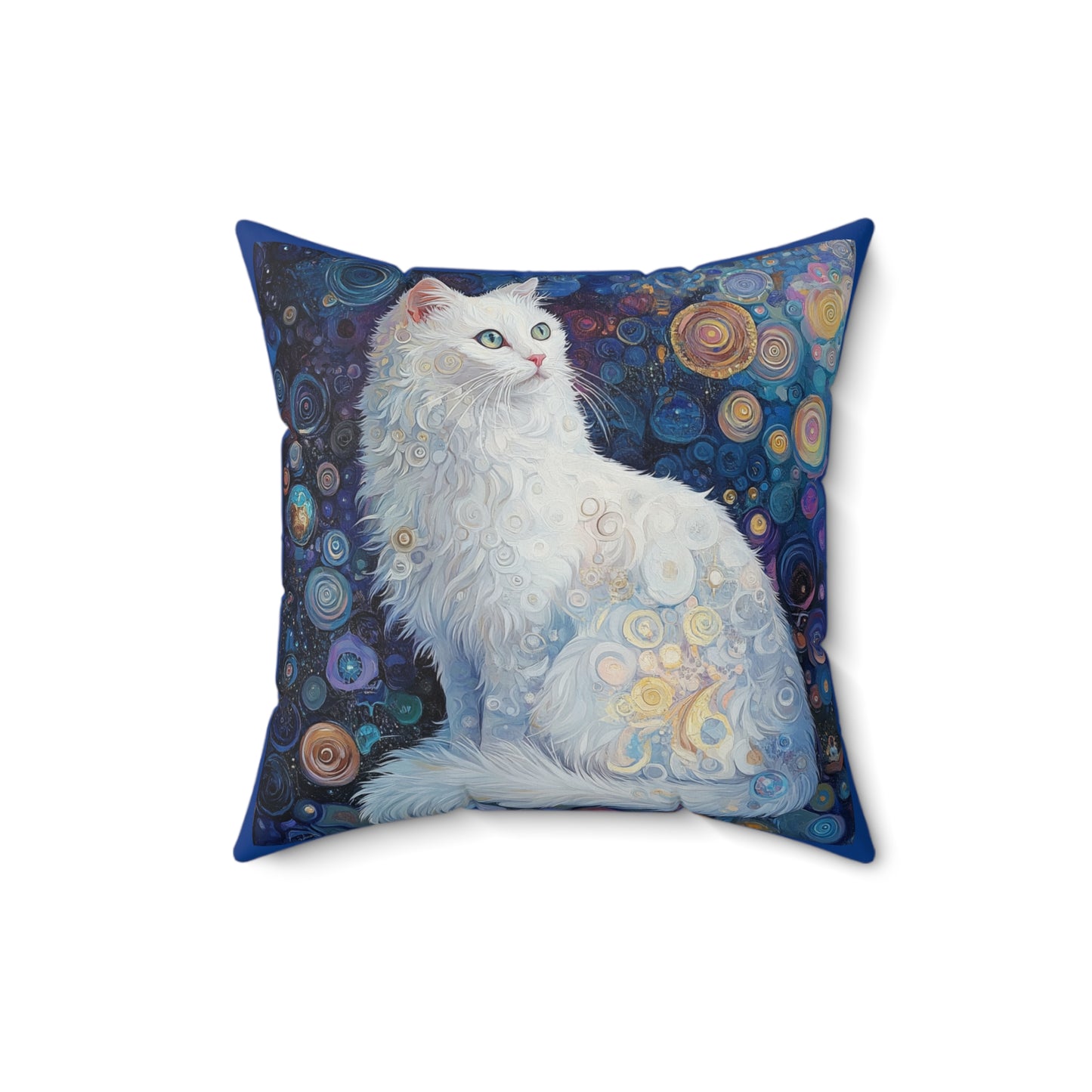 Crystal Cat Collection White Quartz Cat Pillow, Cozy Home Decor, Cat Lover Gift, Animal Art Cushion, Pet Themed Decorative Pillow