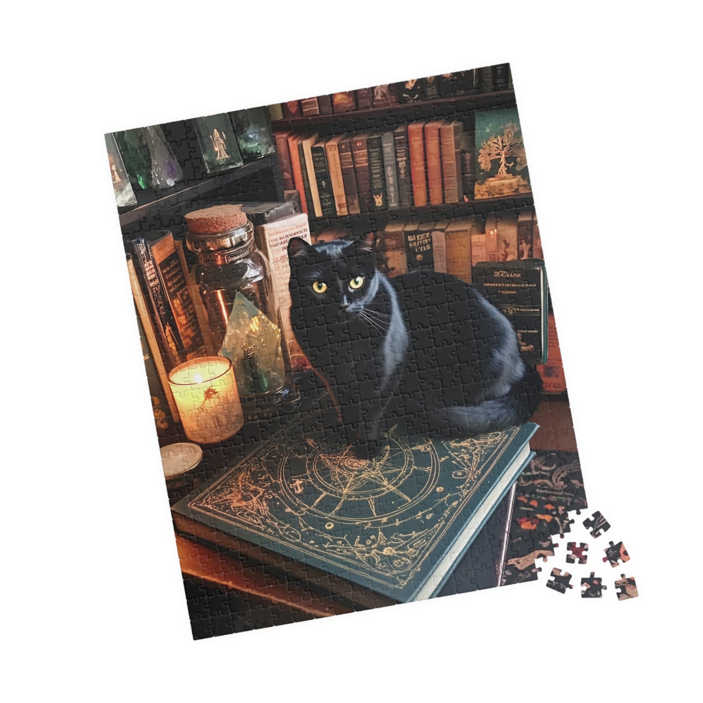 Black Cat on Book Puzzle | Jigsaw Puzzle 520 Piece