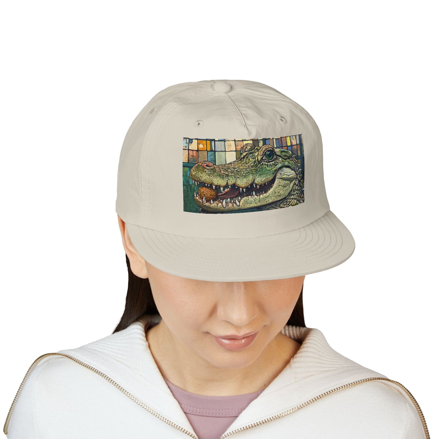 Alligator Bites Surf Cap, Beach Hat, Summer Accessory, Cute Gift, Outdoor Recreation, Unique Beach Style