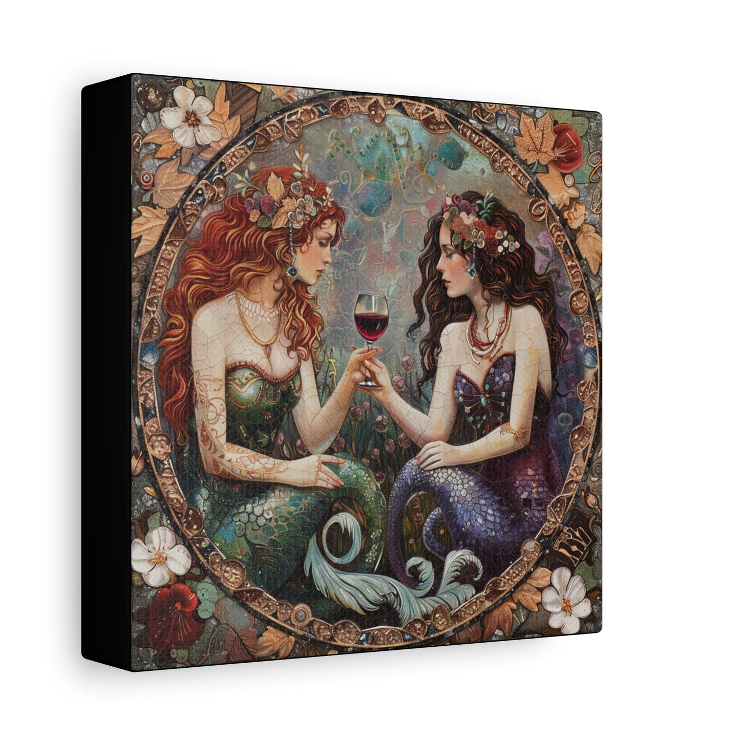 Mermaid in Paris Canvas Print, Mermaid Lovers, Mermaid Gift, Girlfriend Gift, Mermaid Canvas, Choose Your Size Canvas Options