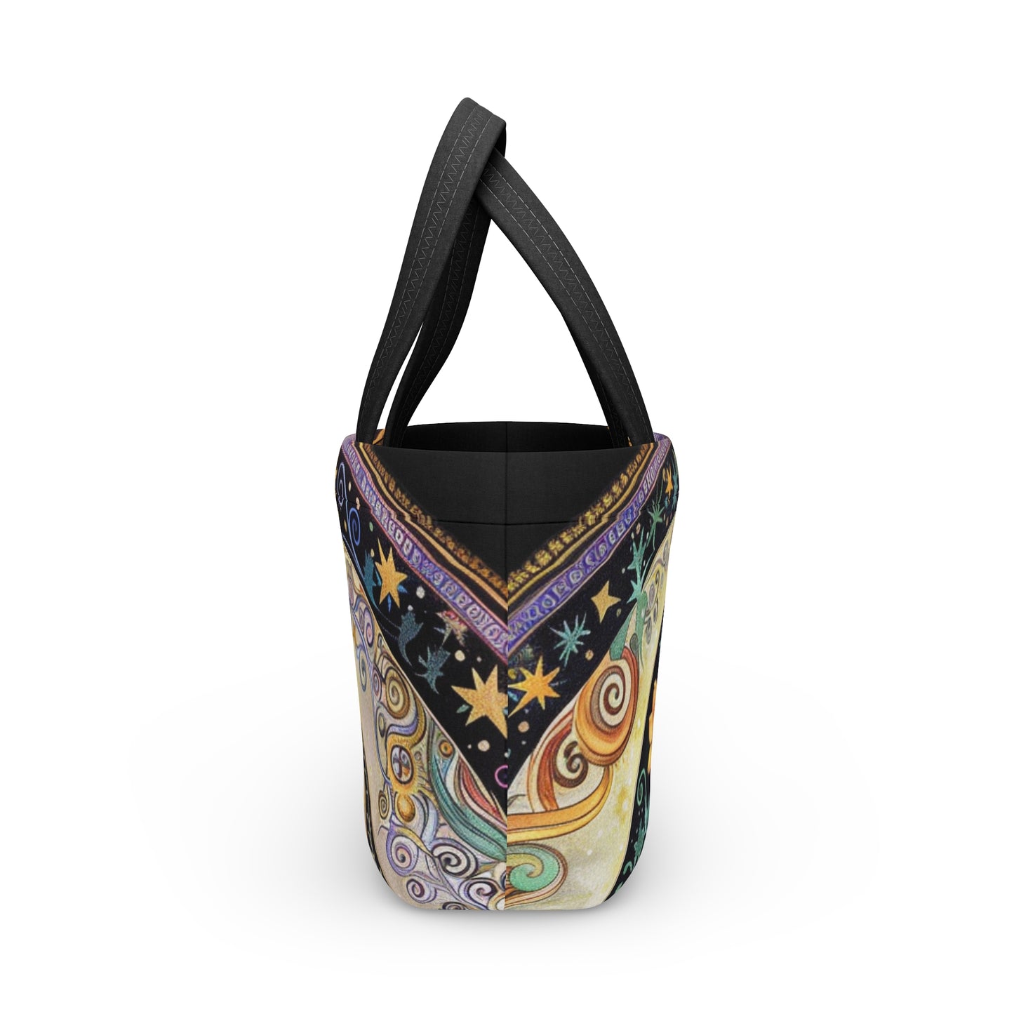 Colorful Celestial Patterns Lunch Bag, Insulated Tote, Reusable Food Carrier, Eco-Friendly Lunch Container, Picnic Essential