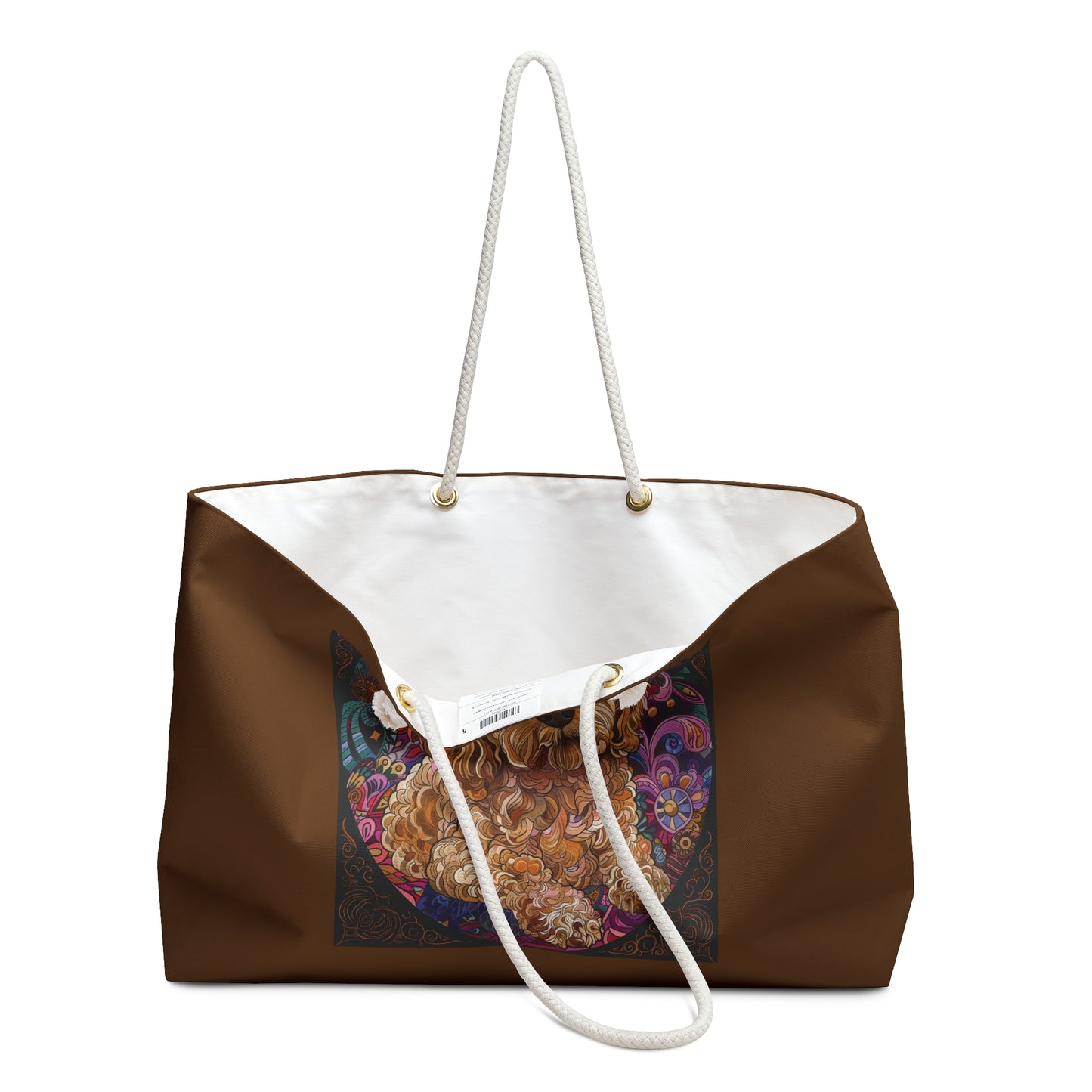 Doodle Weekender Bag, Pet Travel Tote, Floral Dog Design Bag, Stylish Weekend Getaway Bag, Gift for Dog Owners