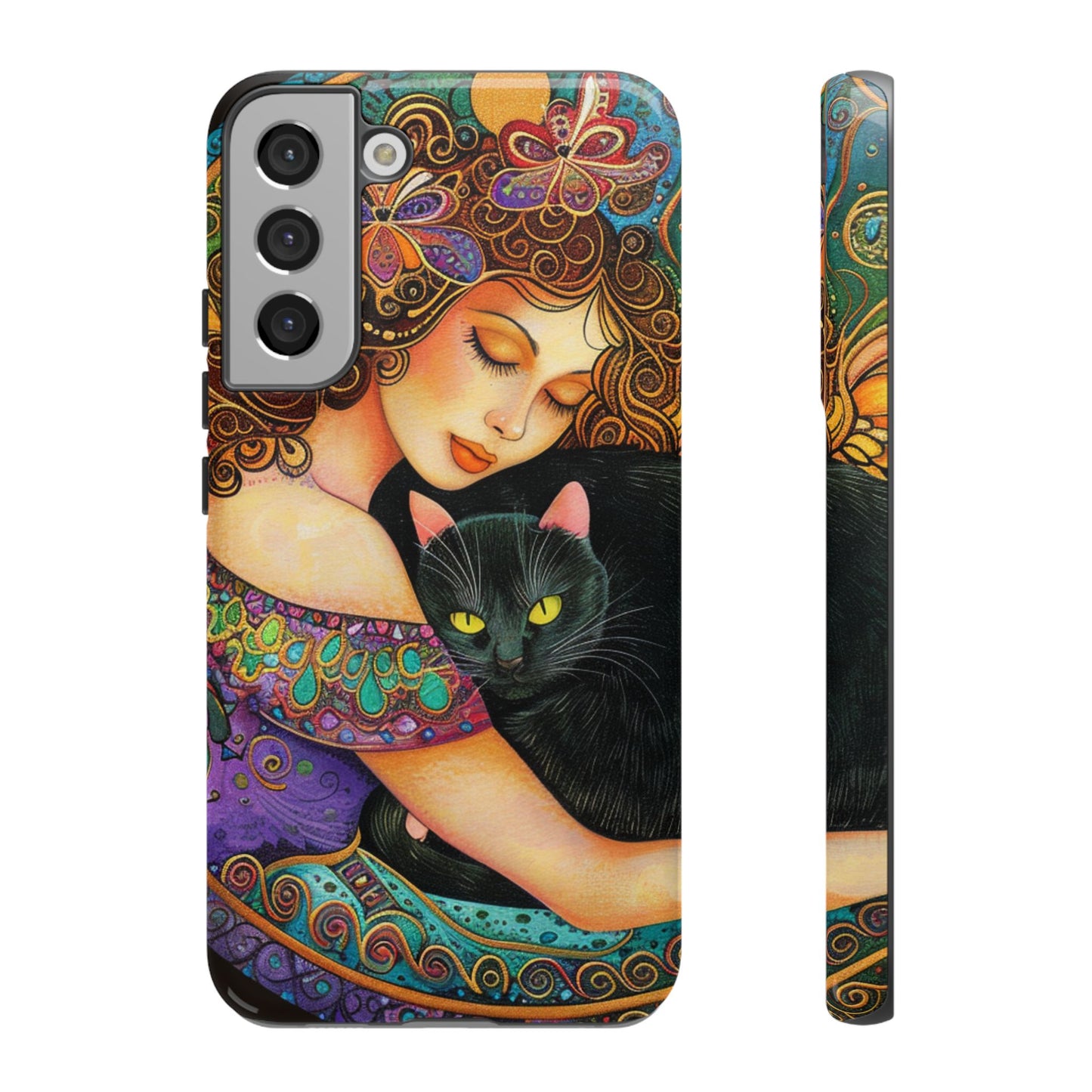 Colorful Cat Art Phone Case, Tough Phone Cover for Cat Lovers, Gift for Pet Owners, Artistic Mobile Case, Cute Cat Design