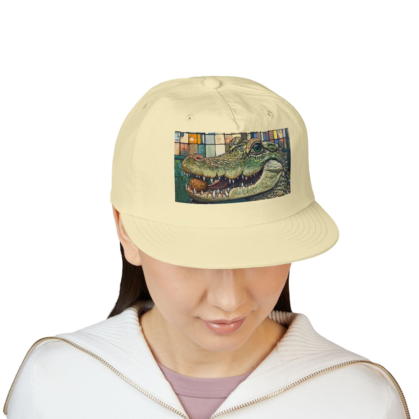 Alligator Bites Surf Cap, Beach Hat, Summer Accessory, Cute Gift, Outdoor Recreation, Unique Beach Style