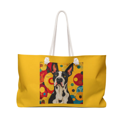 Great Dane Mid Century Modern  Weekender Bag, Dog Lover Tote, Travel Companion, Weekend Getaway Bag, Gift for Dog Owners, Unique Animal Art