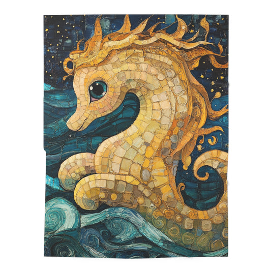 Baby Seahorse Swaddle Blanket | Soft Baby Wrap, Nursery Decor, Gift for New Parents, Unique Baby Shower Gift