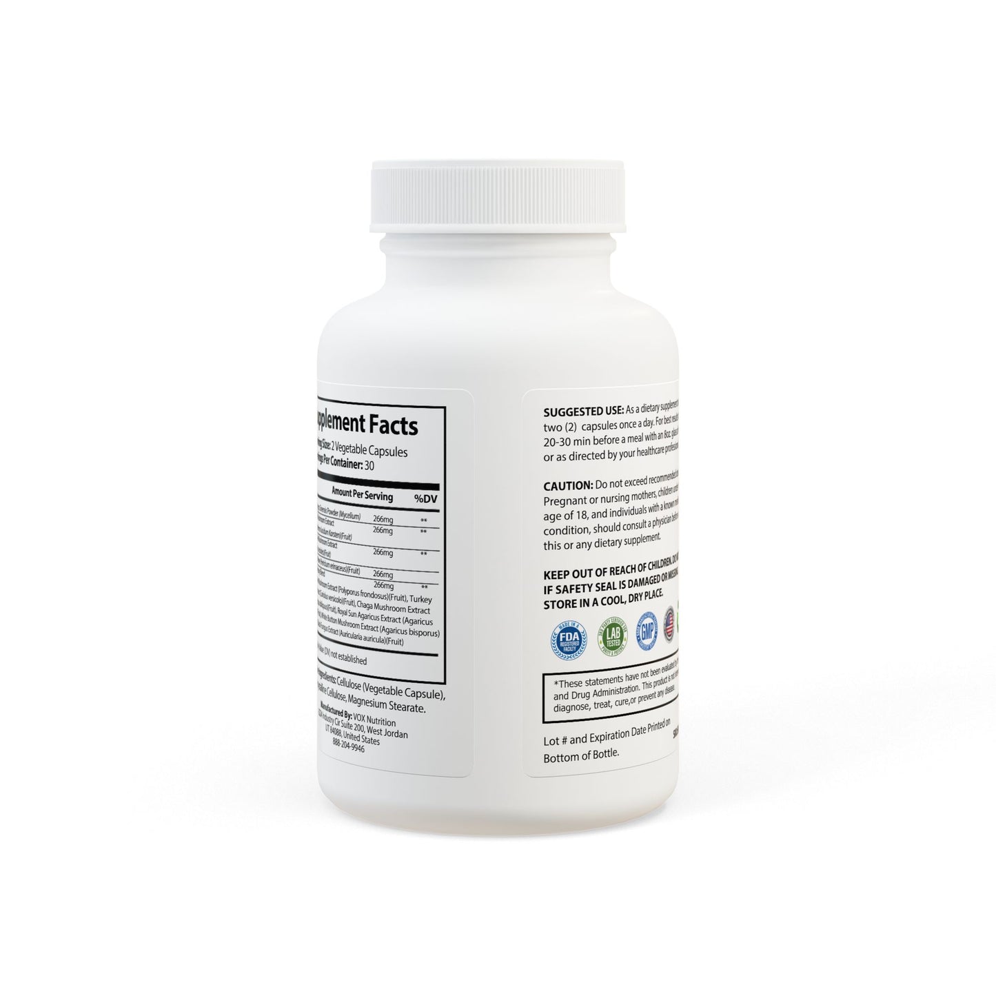Mushroom Blend Supplement (60 Capsules) Year of The Fire Horse Illustration
