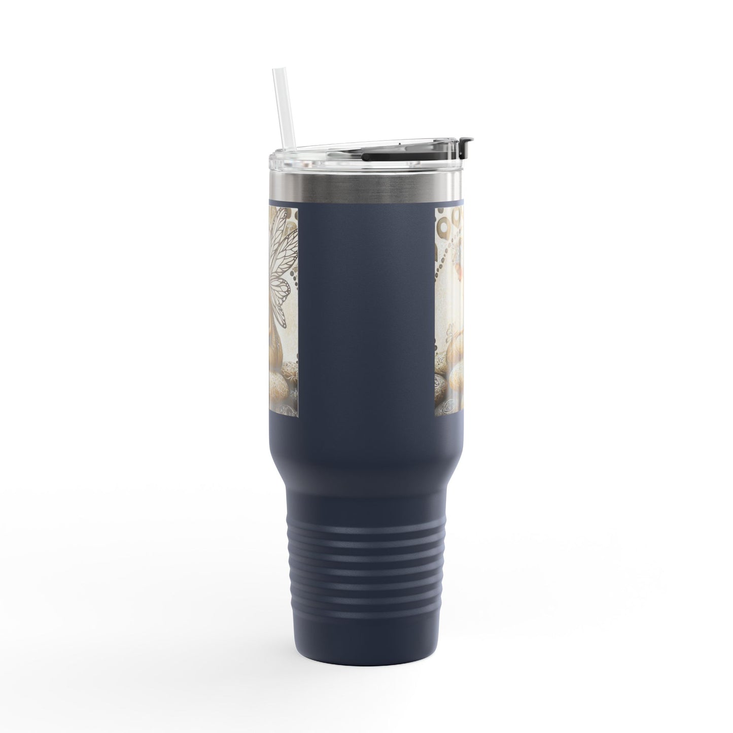 Good Fortune Stone Fairy Travel Mug, 40oz | Insulated Coffee Cup | Gifts for Nature Lovers | Boho Decor | Relaxation Gift