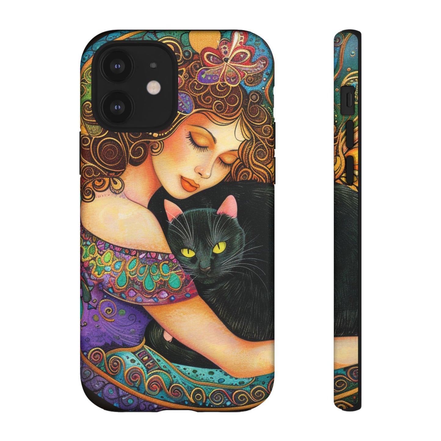Colorful Cat Art Phone Case, Tough Phone Cover for Cat Lovers, Gift for Pet Owners, Artistic Mobile Case, Cute Cat Design