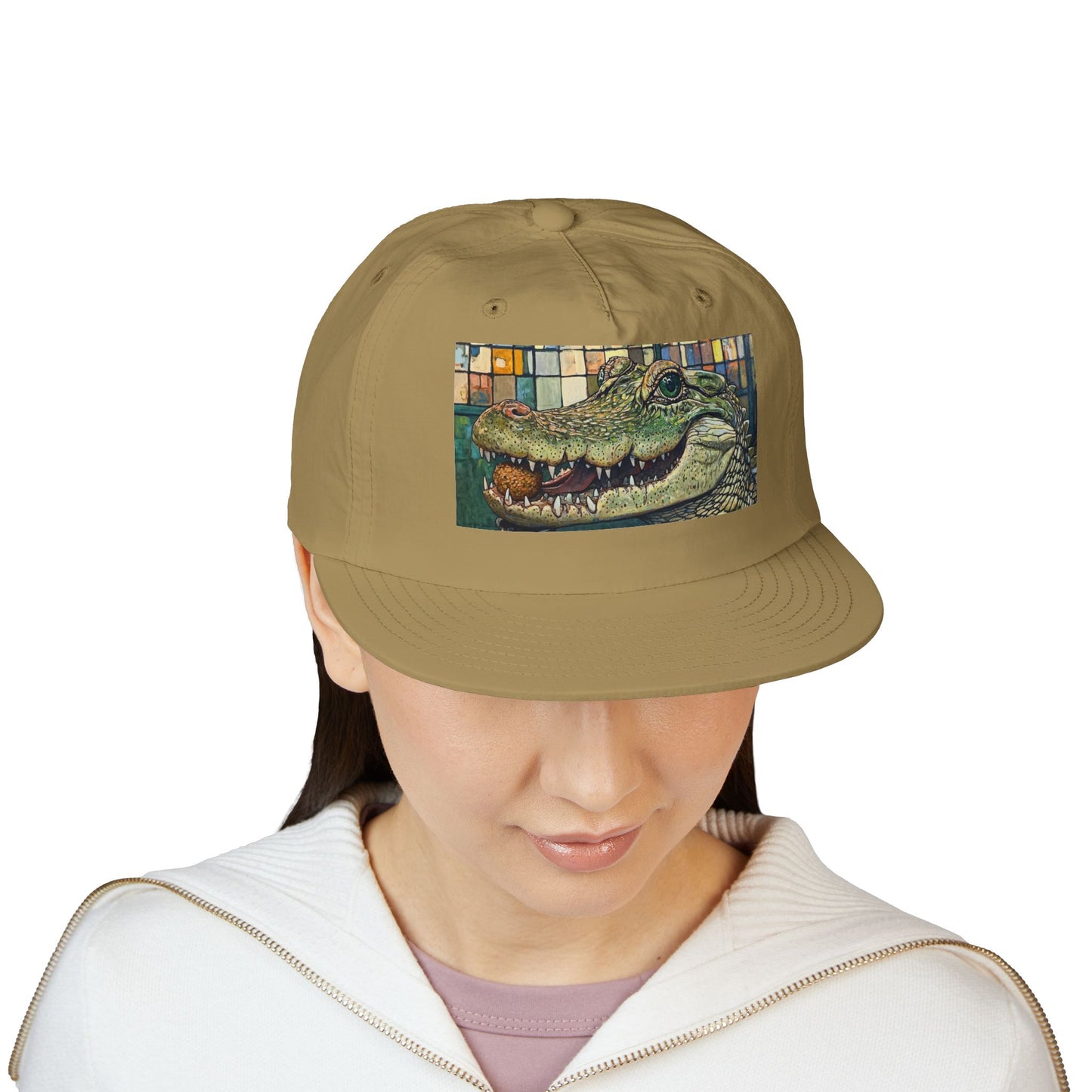 Alligator Bites Surf Cap, Beach Hat, Summer Accessory, Cute Gift, Outdoor Recreation, Unique Beach Style