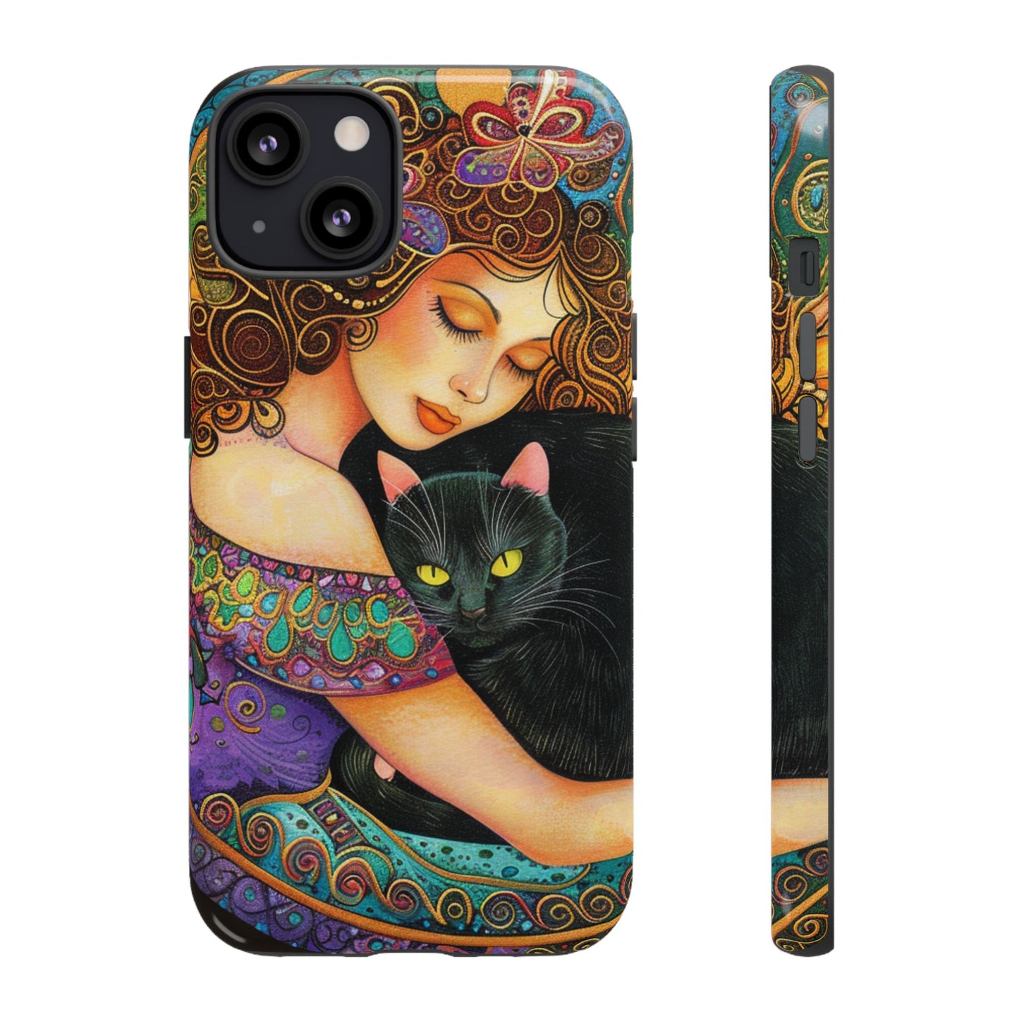 Colorful Cat Art Phone Case, Tough Phone Cover for Cat Lovers, Gift for Pet Owners, Artistic Mobile Case, Cute Cat Design