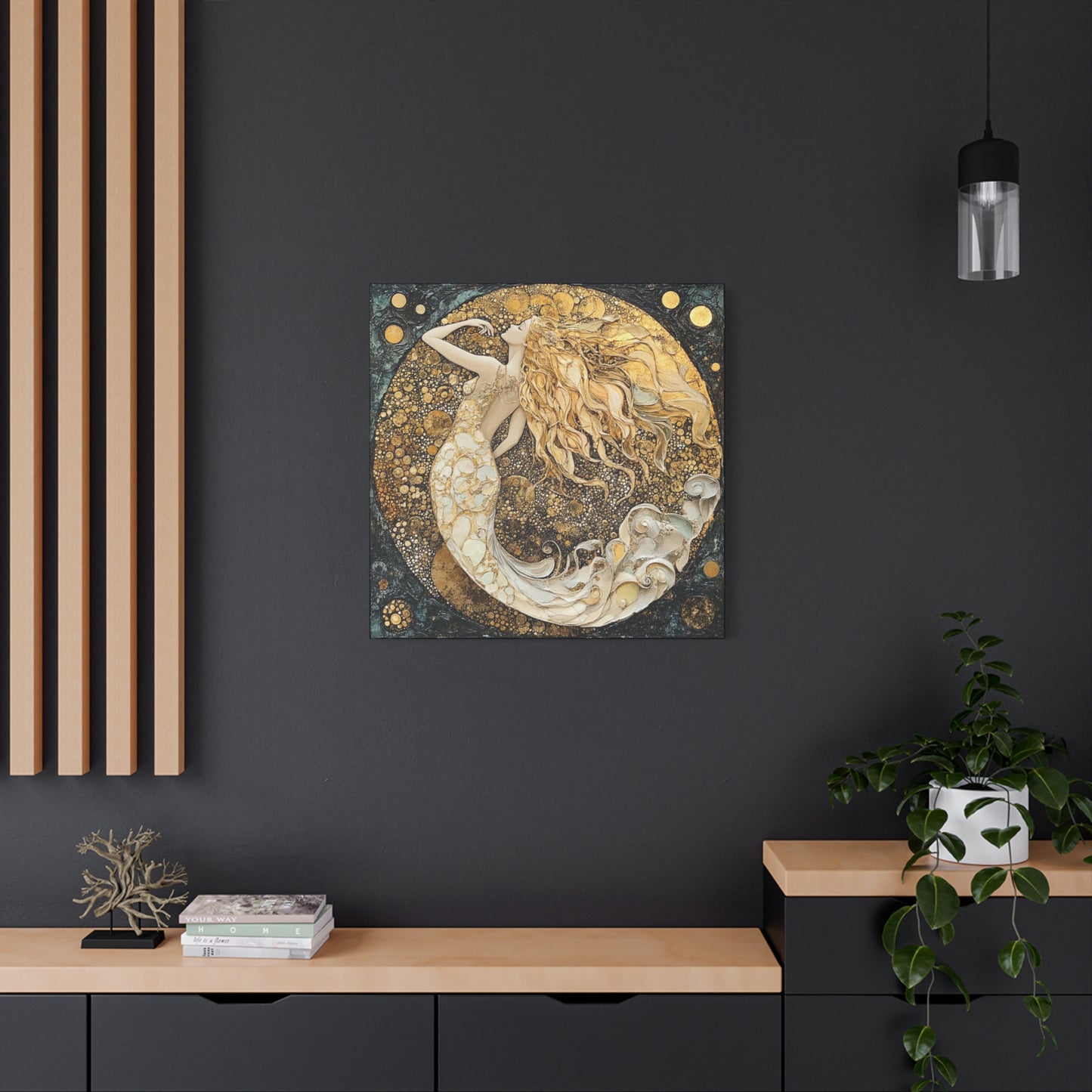 Elegant Mermaid Canvas Art, Home Decor, Wall Art, Gift for Her, Coastal Vibes, Housewarming Gift