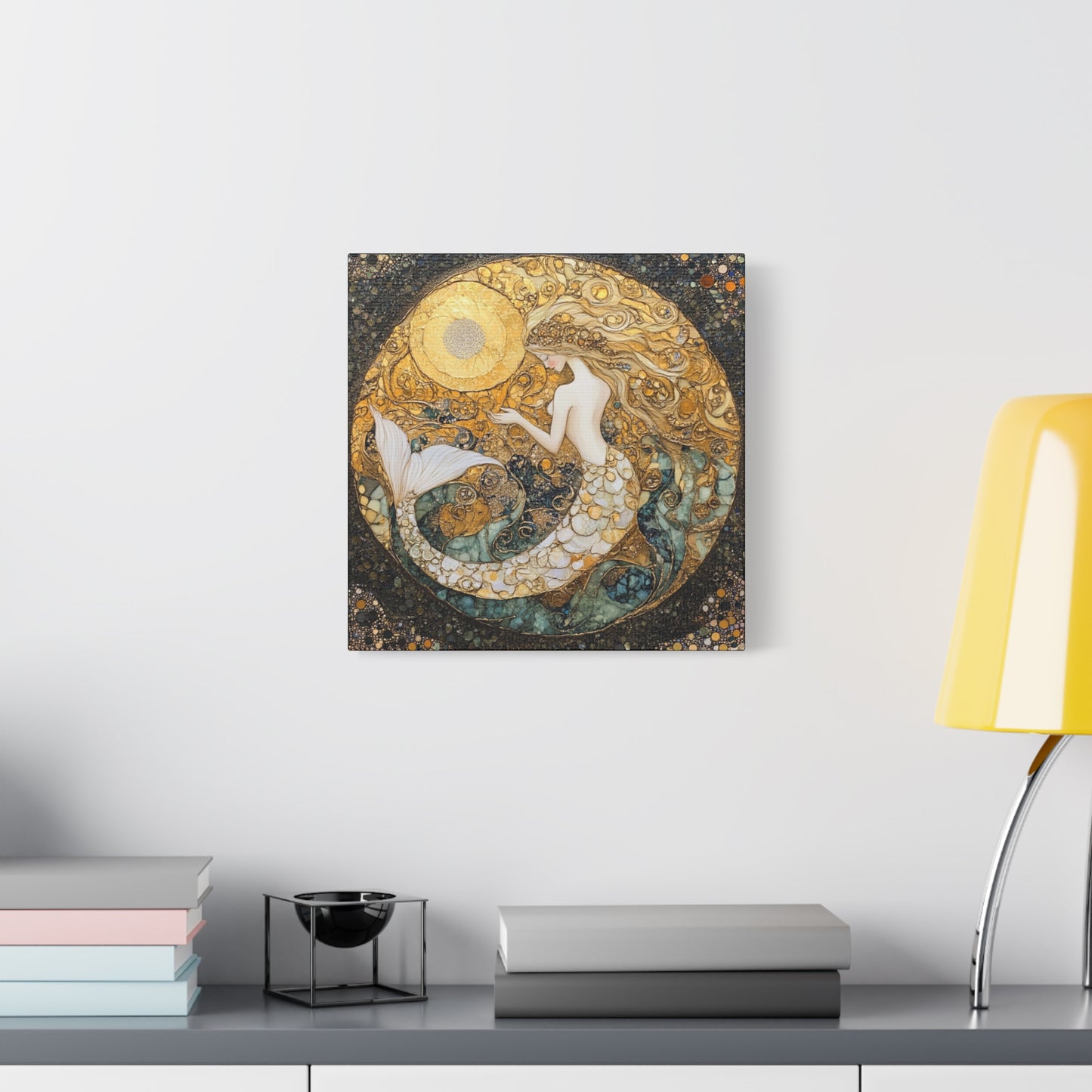 Elegant Mermaid Wall Art - Stretched Matte Canvas, Nautical Decor, Ocean Lover Gift, Home Decoration, Unique Mermaid Artwork