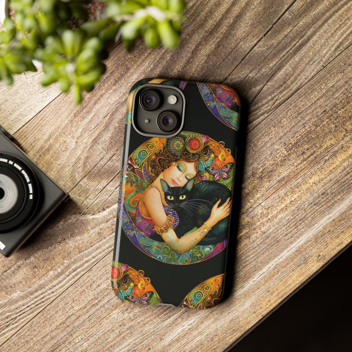 Tough Cases Phone Case, Colorful Protective Cover for Cat Lovers, Trendy Gift for Birthdays, Unique Art Phone Accessories