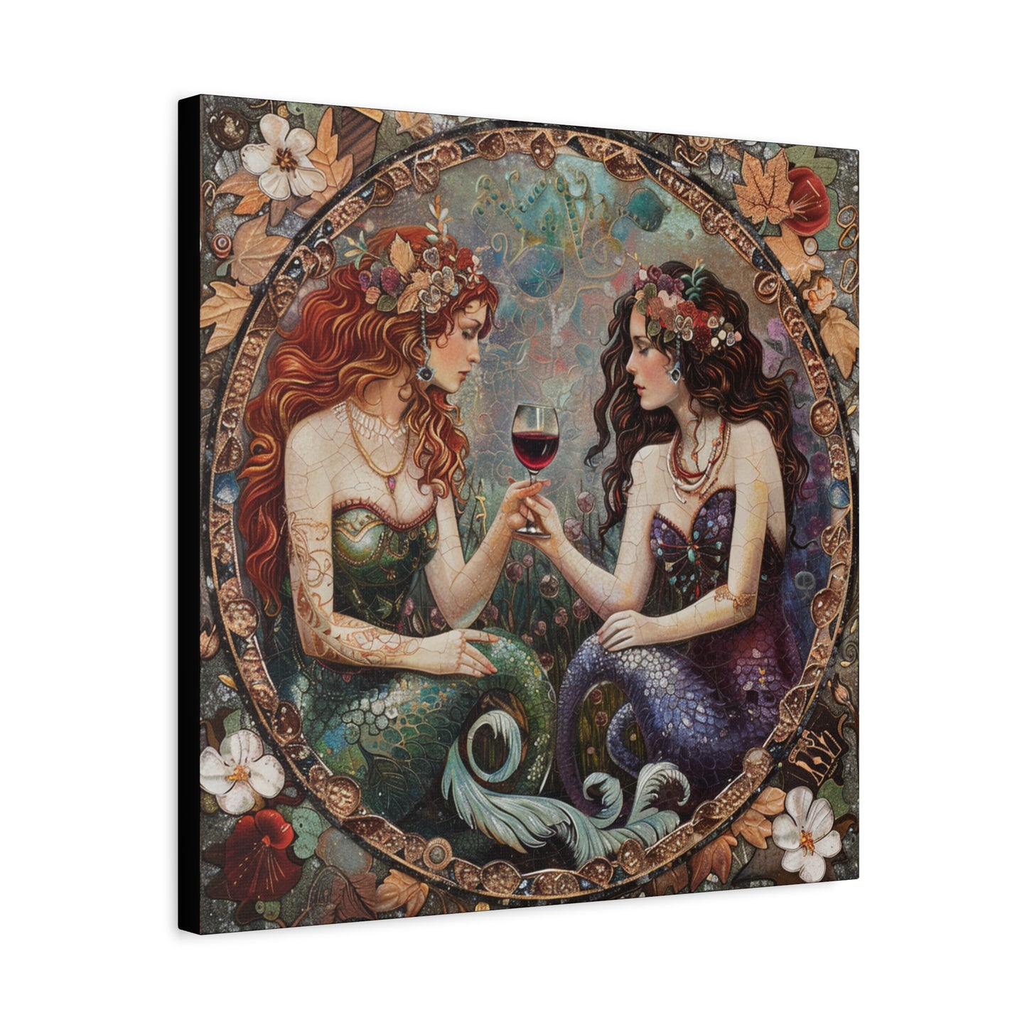 Mermaid in Paris Canvas Print, Mermaid Lovers, Mermaid Gift, Girlfriend Gift, Mermaid Canvas, Choose Your Size Canvas Options