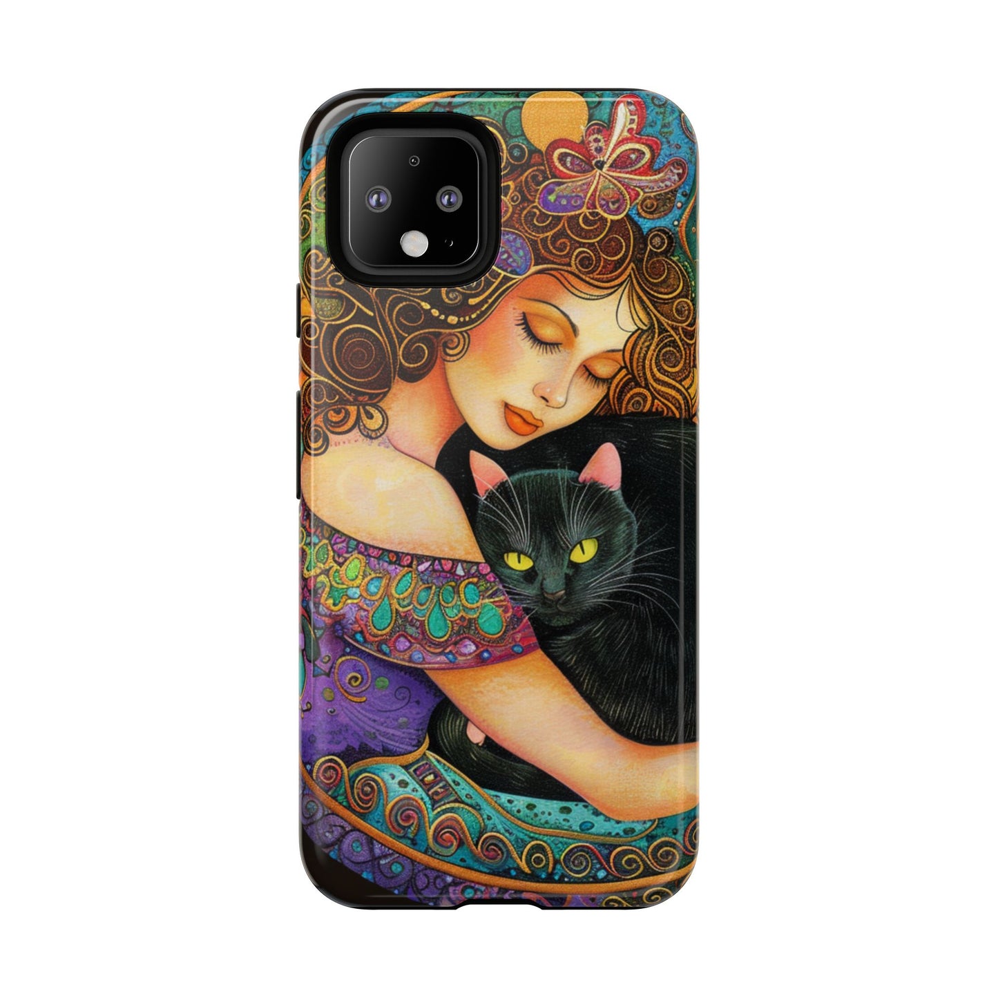 Colorful Cat Art Phone Case, Tough Phone Cover for Cat Lovers, Gift for Pet Owners, Artistic Mobile Case, Cute Cat Design