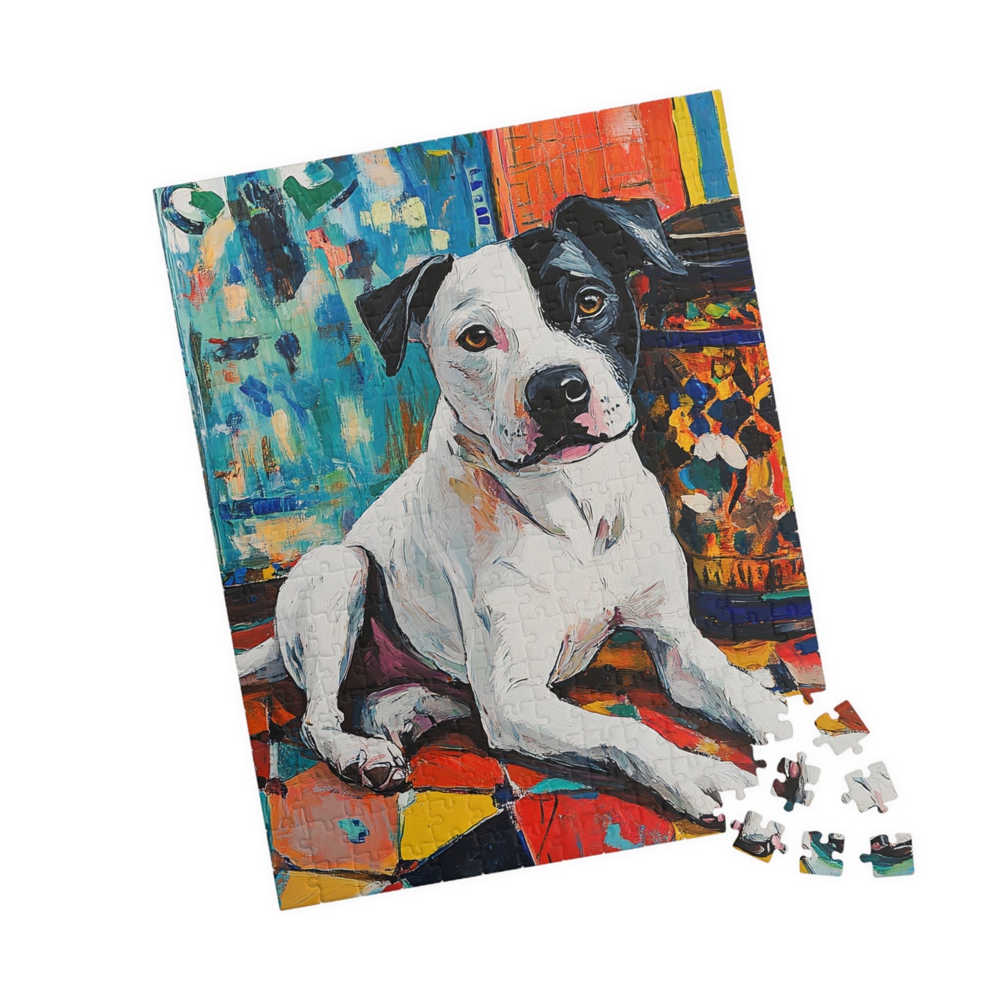 Custom for Verna Colorful Pitbull Art Puzzle – Dog Jigsaw Puzzle (110–1014 pcs)