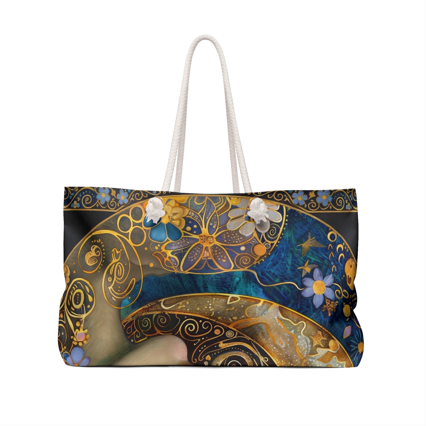Floral Art Nouveau Goddess Bag Boho Weekender Travel Tote Decorative Floral Portrait
