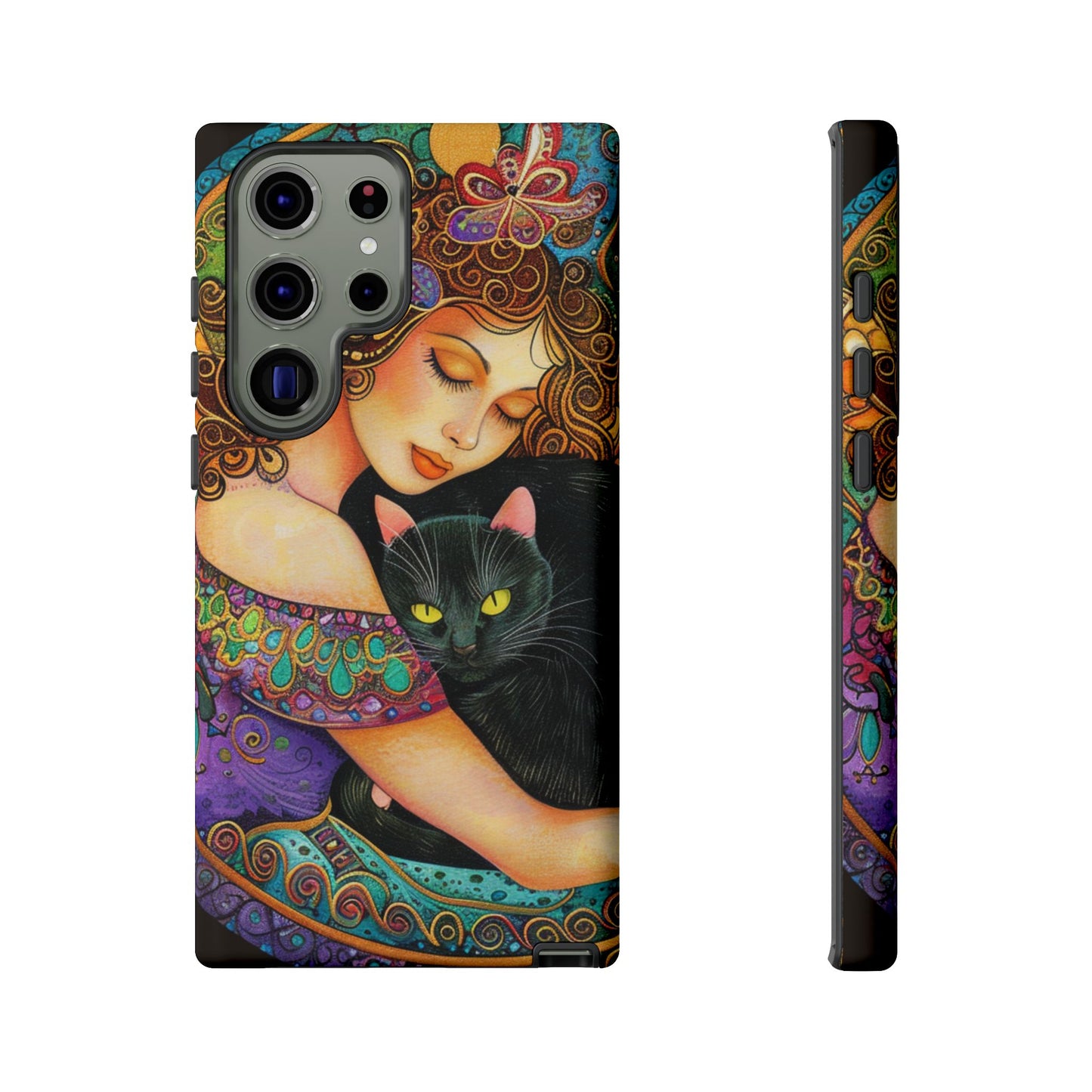 Colorful Cat Art Phone Case, Tough Phone Cover for Cat Lovers, Gift for Pet Owners, Artistic Mobile Case, Cute Cat Design