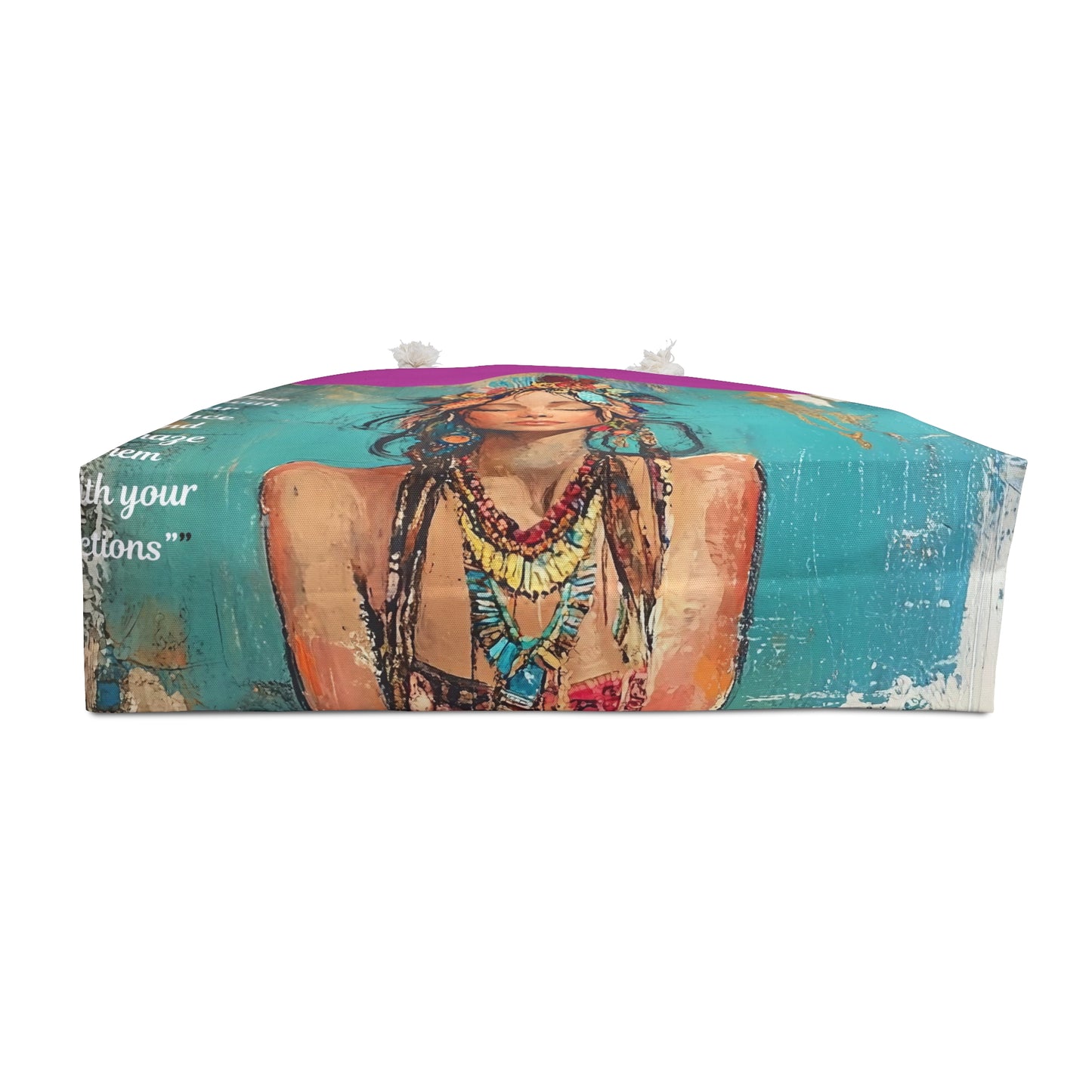 Boho Floral Goddess Bag  Colorful Abstract Art Travel Tote