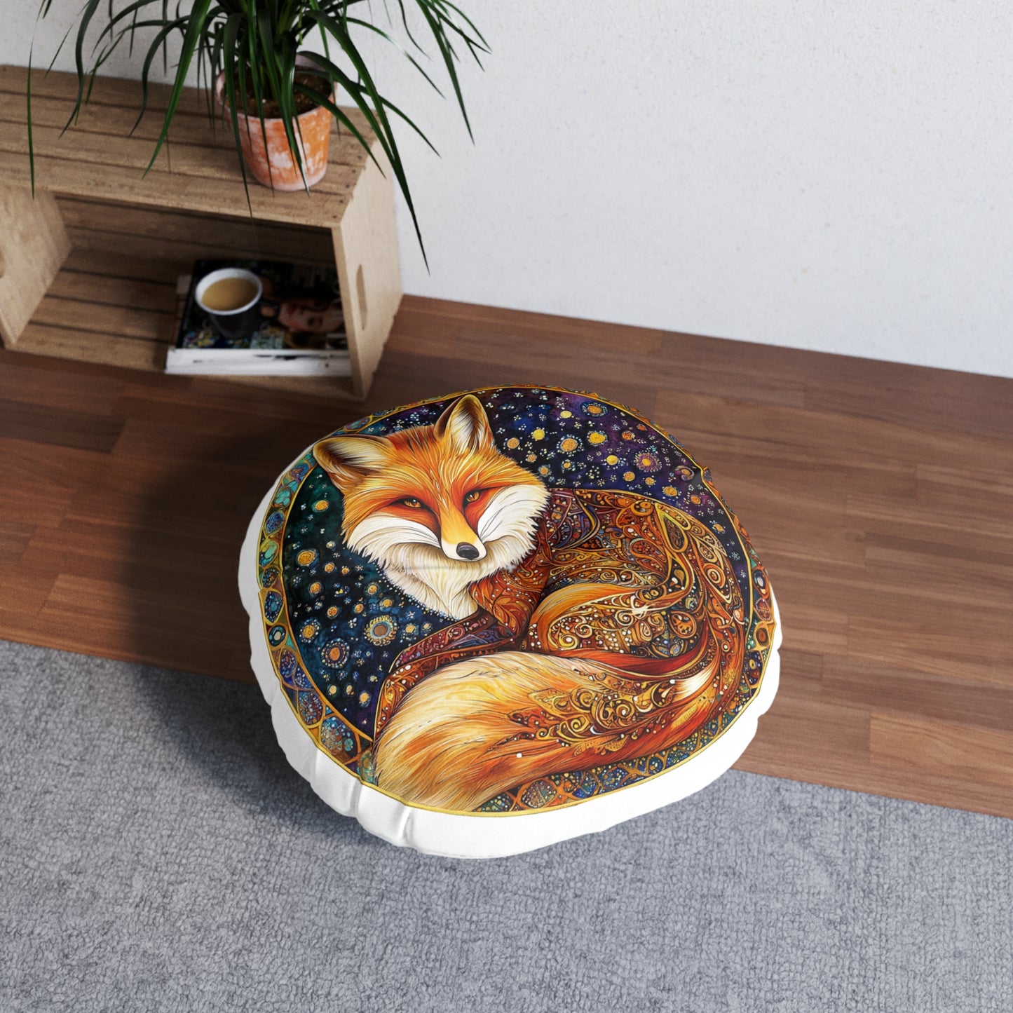 Bohemian Fox Tufted Floor Pillow, Round Decorative Cushion, Cozy Accent Pillows for Home Decor, Unique Gift for Animal Lovers, [...]