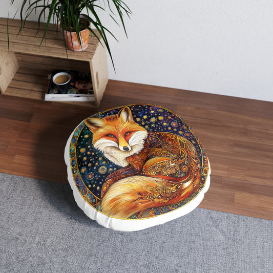 Bohemian Fox Tufted Floor Pillow, Round Decorative Cushion, Cozy Accent Pillows for Home Decor, Unique Gift for Animal Lovers, [...]