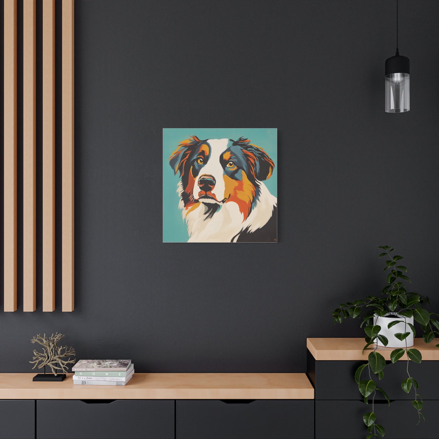 Mid Century Modern Aussie Canvas Wall Art, Home Decor, Pet Lover Gift, Dog Art, Animal Lover Decor
