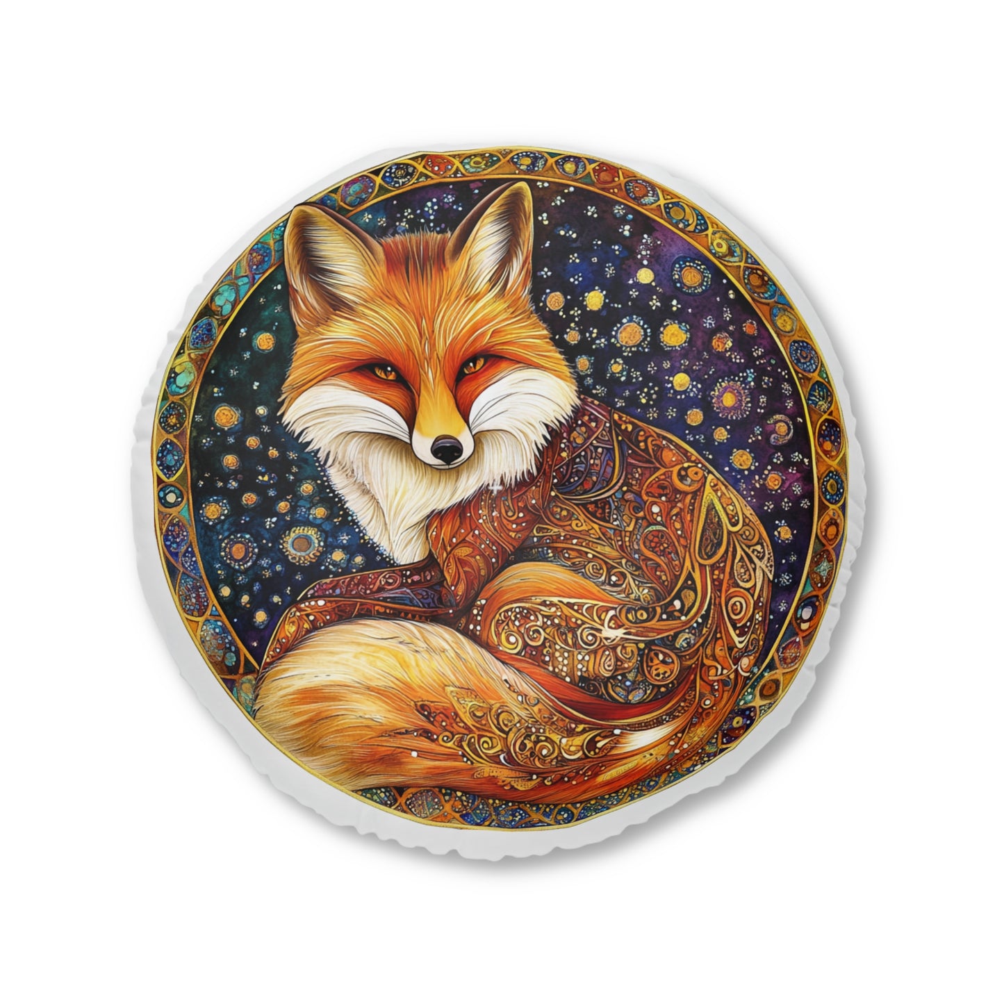 Bohemian Fox Tufted Floor Pillow, Round Decorative Cushion, Cozy Accent Pillows for Home Decor, Unique Gift for Animal Lovers, [...]