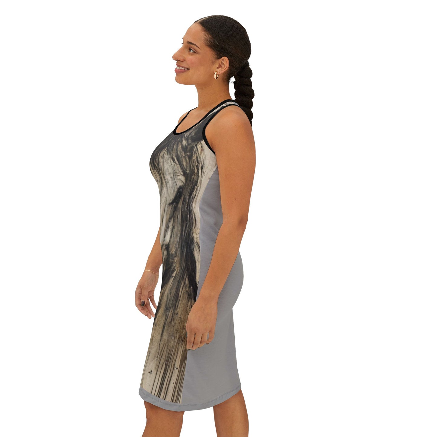 Elegant Horse Art Women's Racerback Dress, Boho Chic Outfit, Summer Dress, Gifts for Equestrians, Casual Wear for Horse Lovers