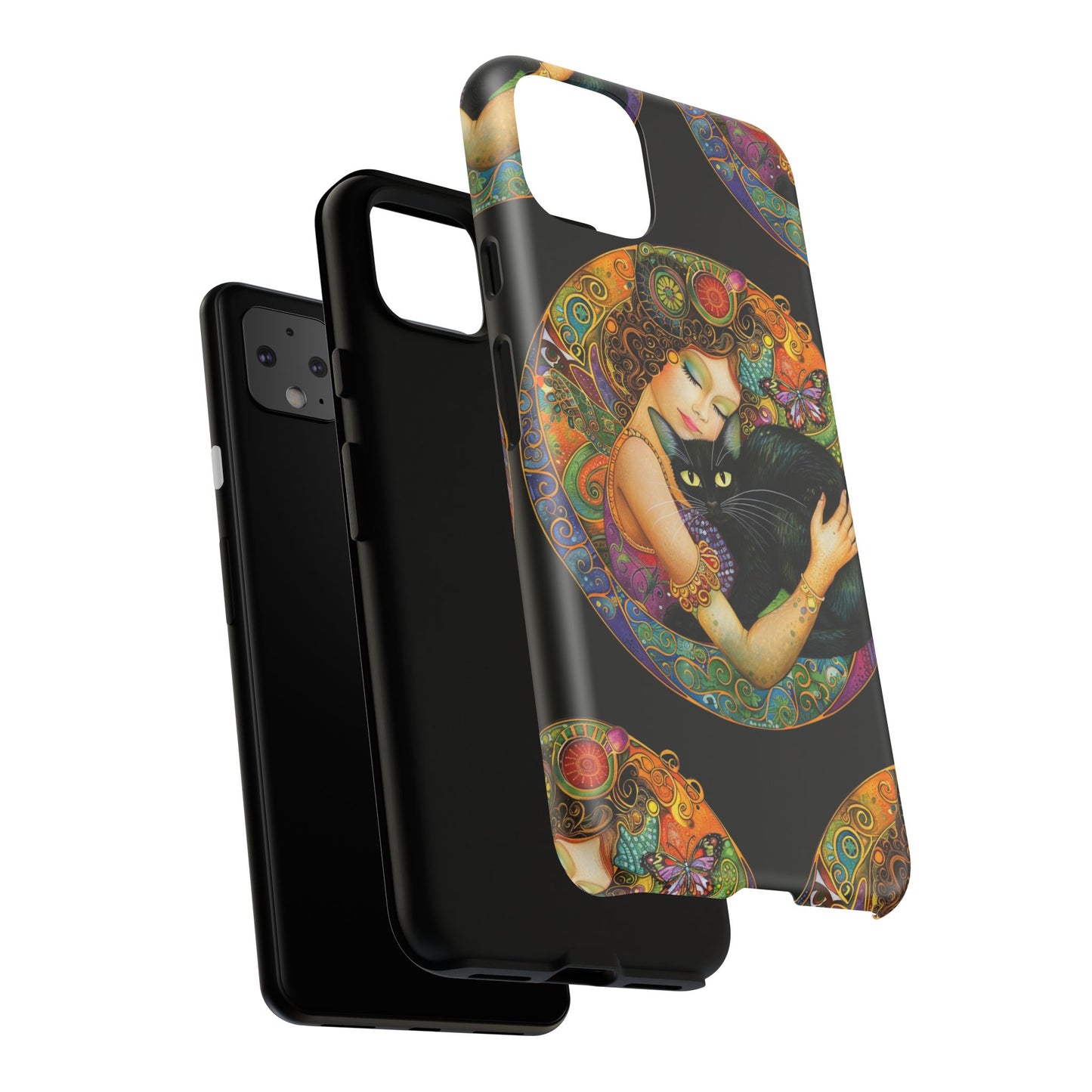Tough Cases Phone Case, Colorful Protective Cover for Cat Lovers, Trendy Gift for Birthdays, Unique Art Phone Accessories