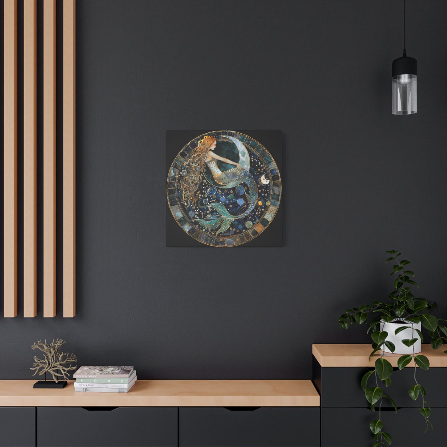 Mermaid Art Canvas Print, Nautical Home Decor, Ocean Lover's Gift, Fantasy Wall Art, Beach House Wall Hanging