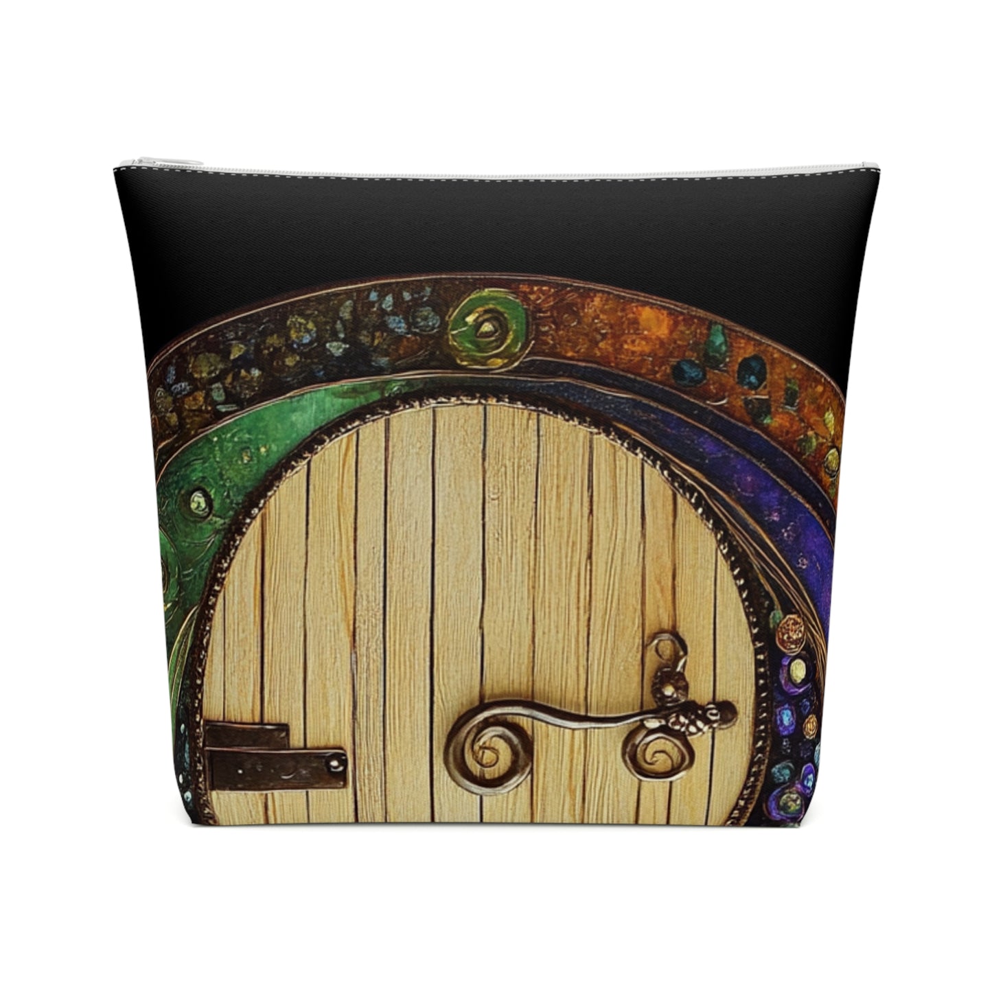 Fairy Door Whimsical Cotton Cosmetic Bag, Stylish Makeup Pouch, Unique Travel Organizer, Gift for Friends, Boho Accessories for Women