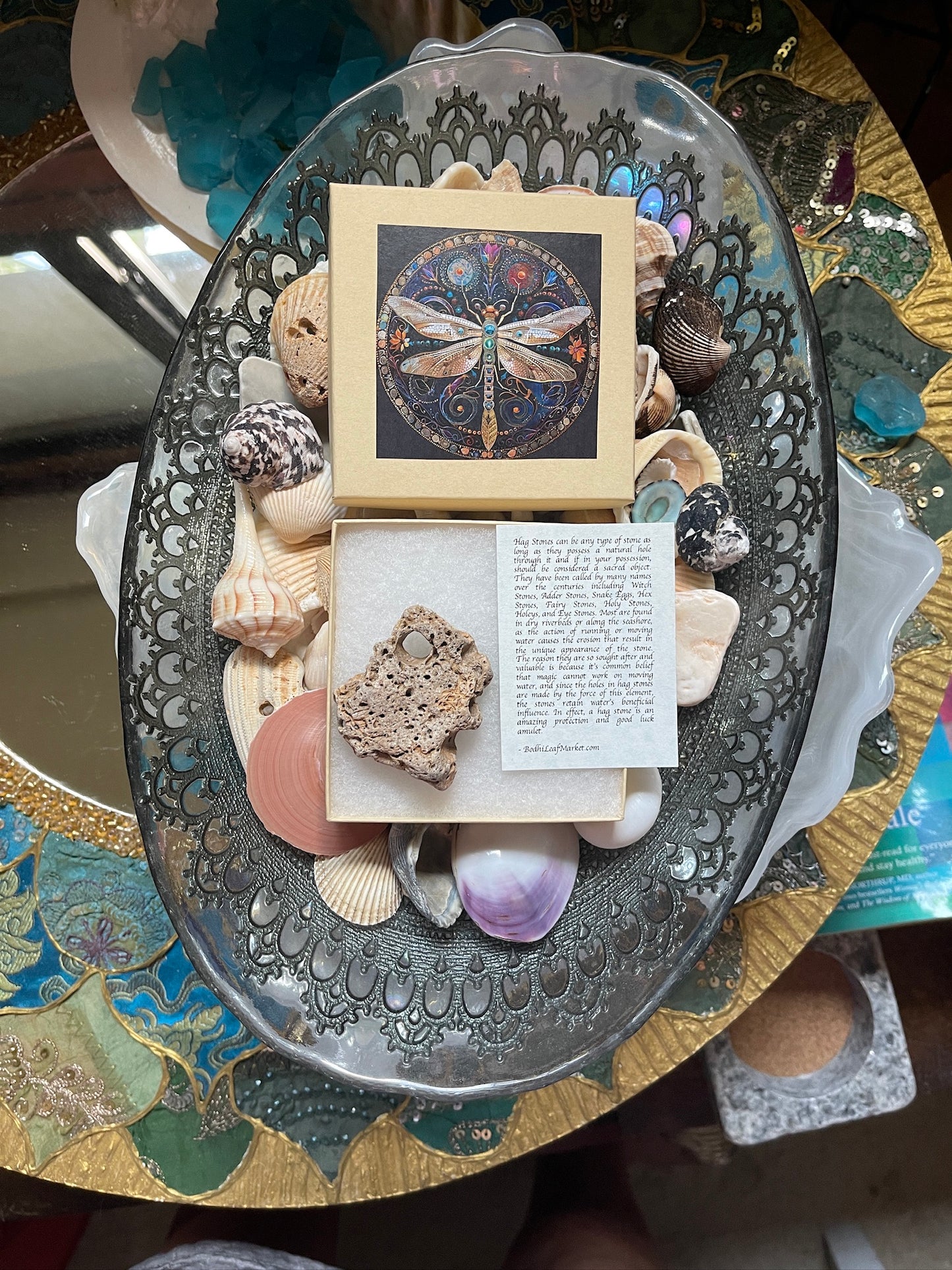 Mystical Dragonfly Gift Box with Local Hagstone