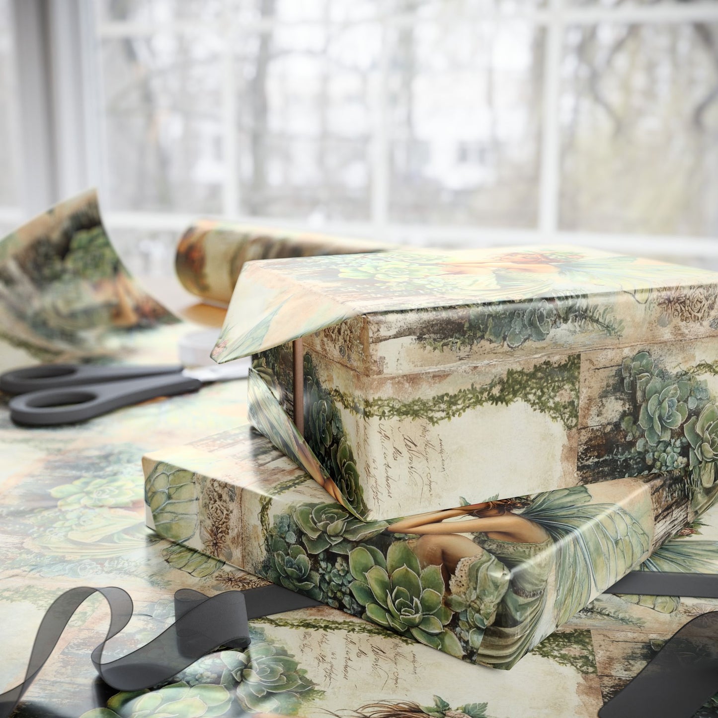 Chic Fairy Gift Wrapping Paper for All Occasions, Floral & Botanical Designs, Eco-Friendly Wrap, Birthday, Wedding, Holiday