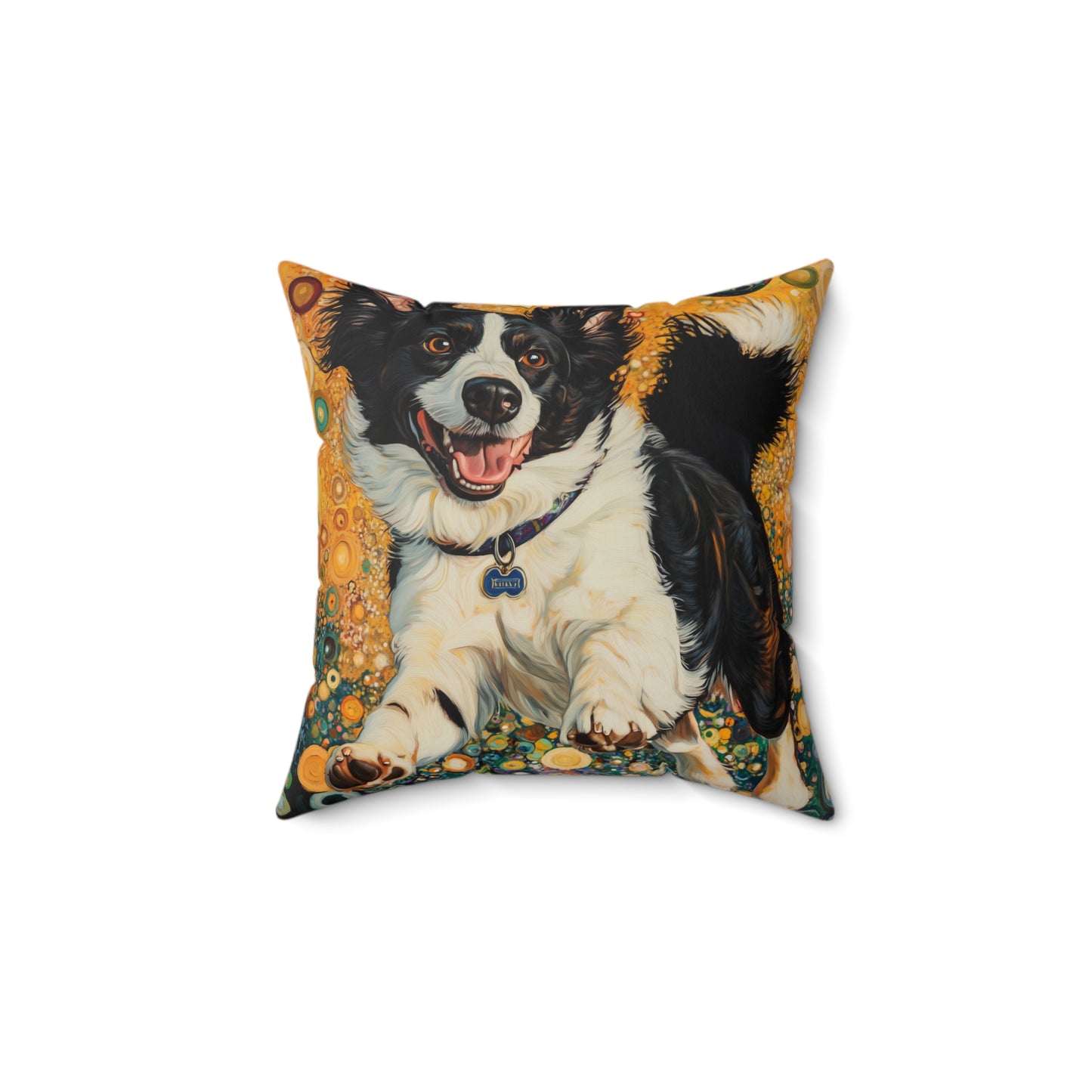 Pickleball Border Collie Pillow | Faux Suede Square Pillow