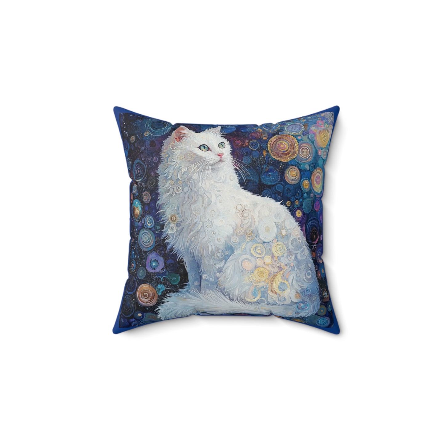 Crystal Cat Collection White Quartz Cat Pillow, Cozy Home Decor, Cat Lover Gift, Animal Art Cushion, Pet Themed Decorative Pillow