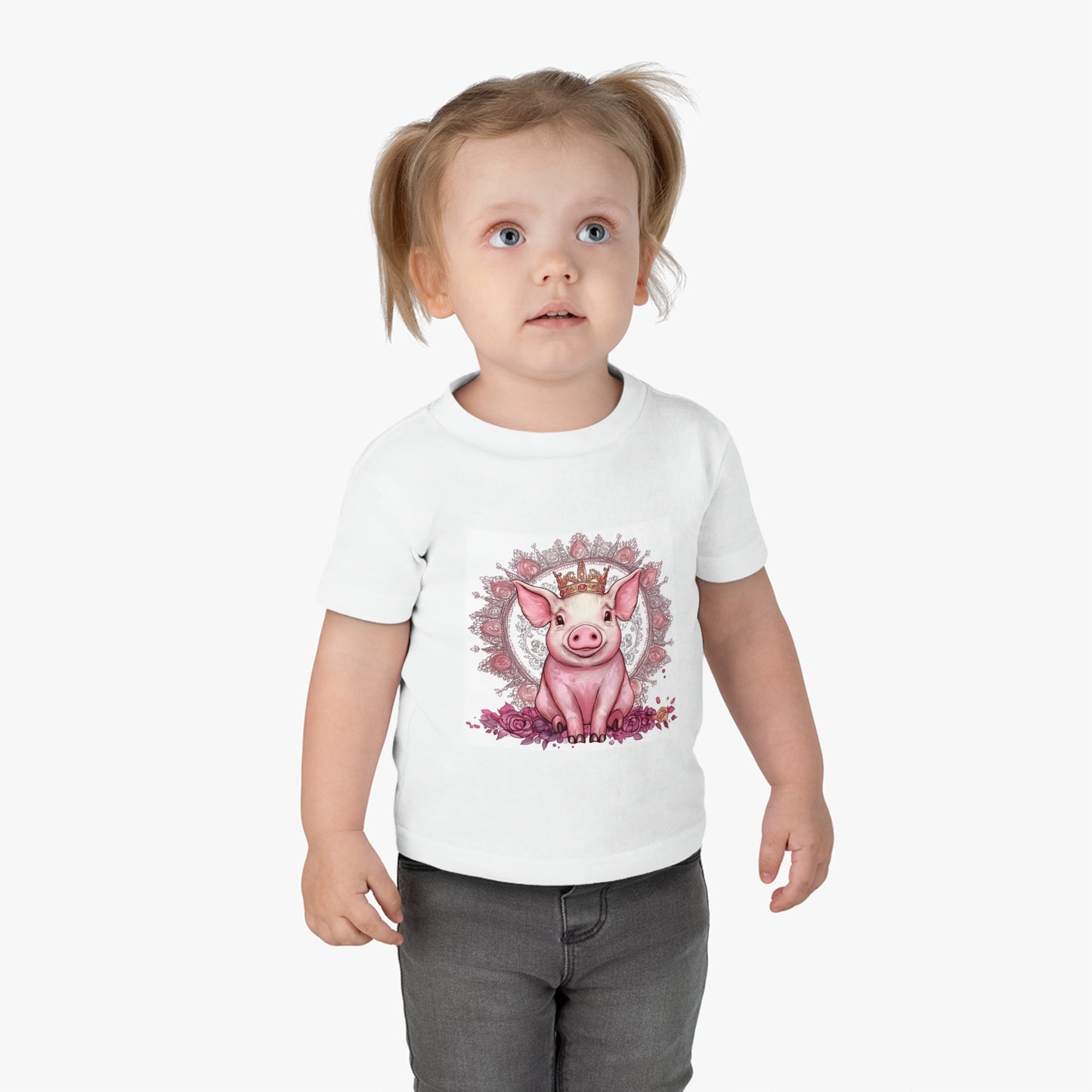 Princess Pig Graphic Infant Tee, Perfect for Newborns, Gifts, Toddler Outfits, Baby Shower, Animal Lover's Shirt