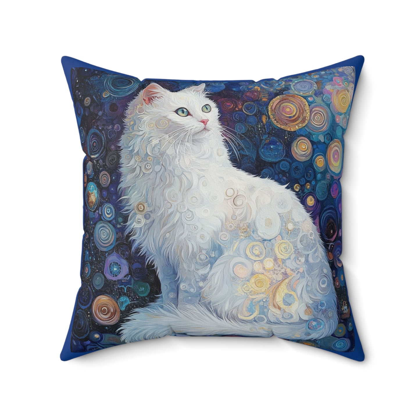 Crystal Cat Collection White Quartz Cat Pillow, Cozy Home Decor, Cat Lover Gift, Animal Art Cushion, Pet Themed Decorative Pillow