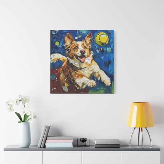 Vibrant Dog Canvas Print, Colorful Wall Art for Pet Lovers, Home Decor for Dog Owners, Gift for Dog Lovers, Animal Artwork