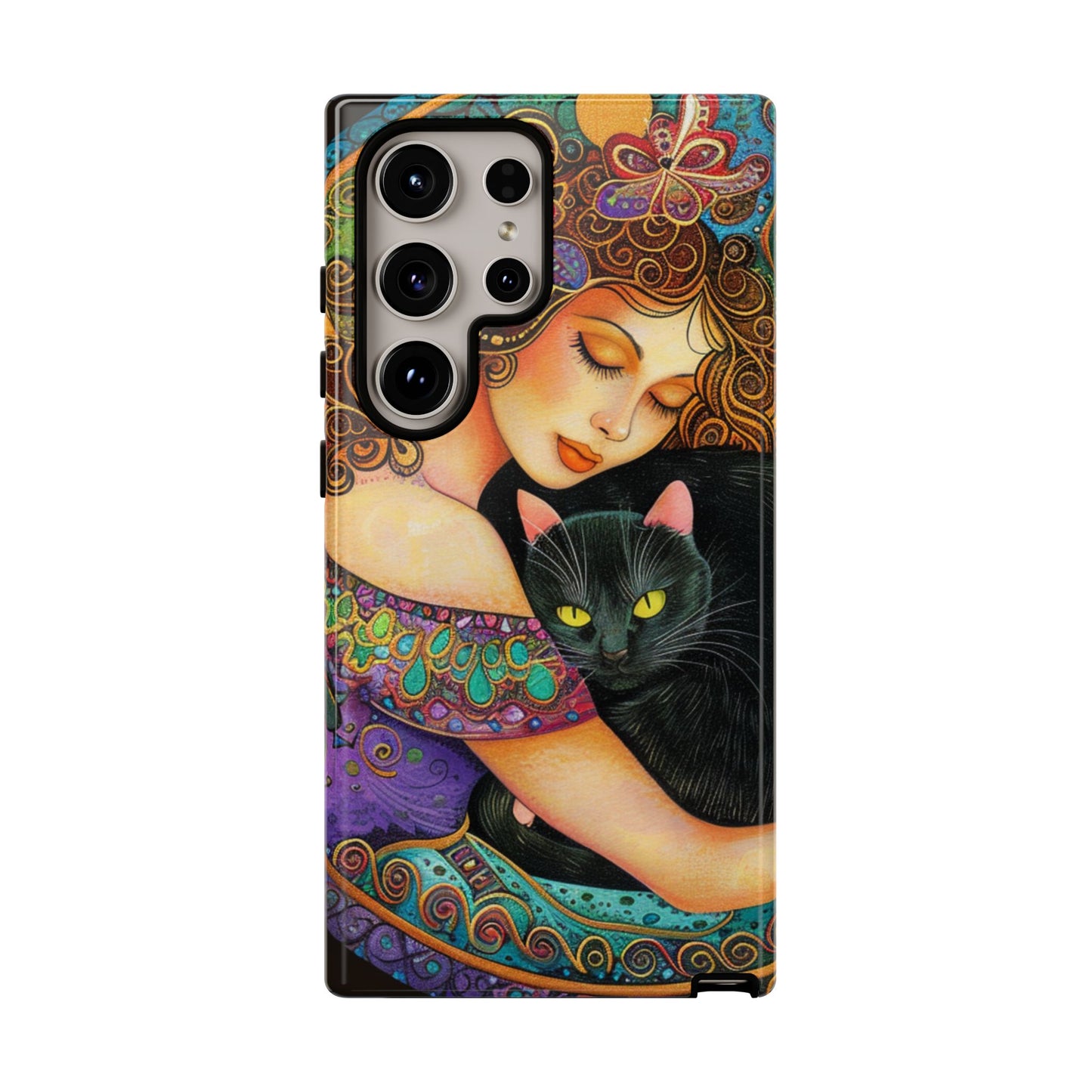 Colorful Cat Art Phone Case, Tough Phone Cover for Cat Lovers, Gift for Pet Owners, Artistic Mobile Case, Cute Cat Design