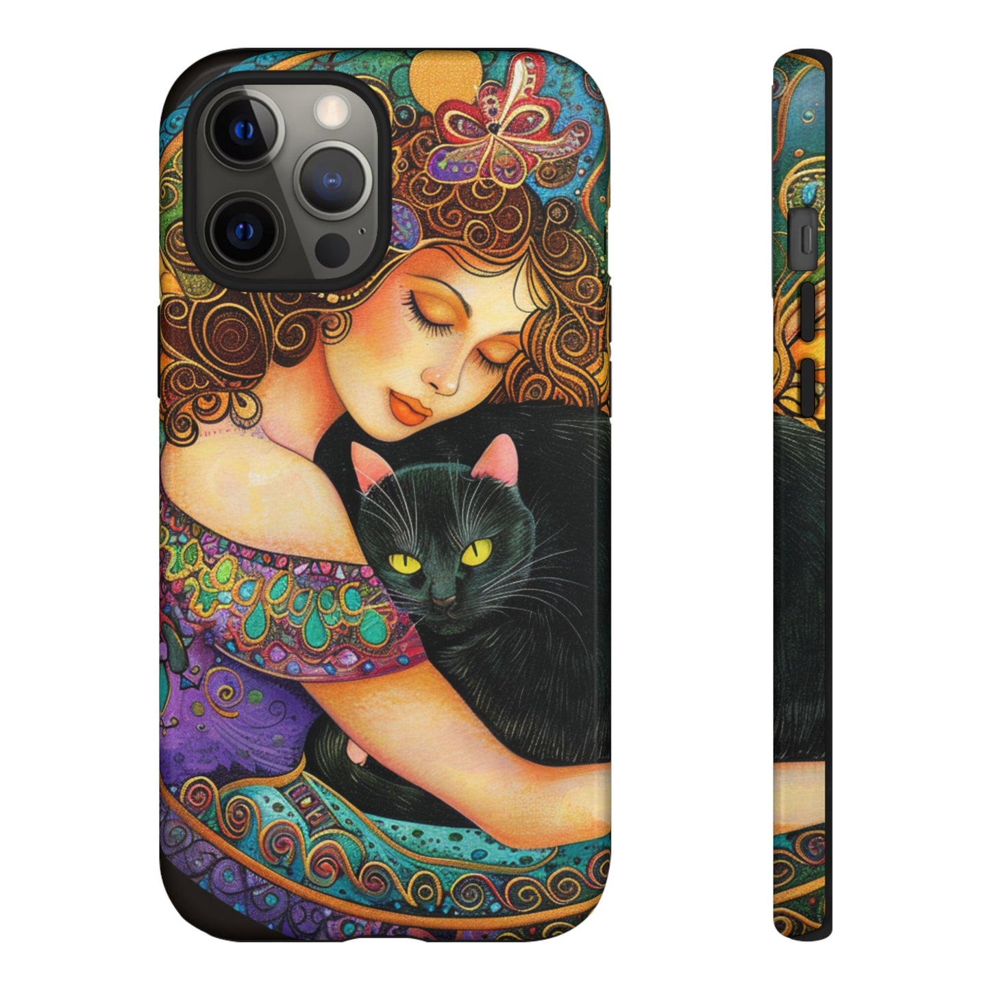Colorful Cat Art Phone Case, Tough Phone Cover for Cat Lovers, Gift for Pet Owners, Artistic Mobile Case, Cute Cat Design