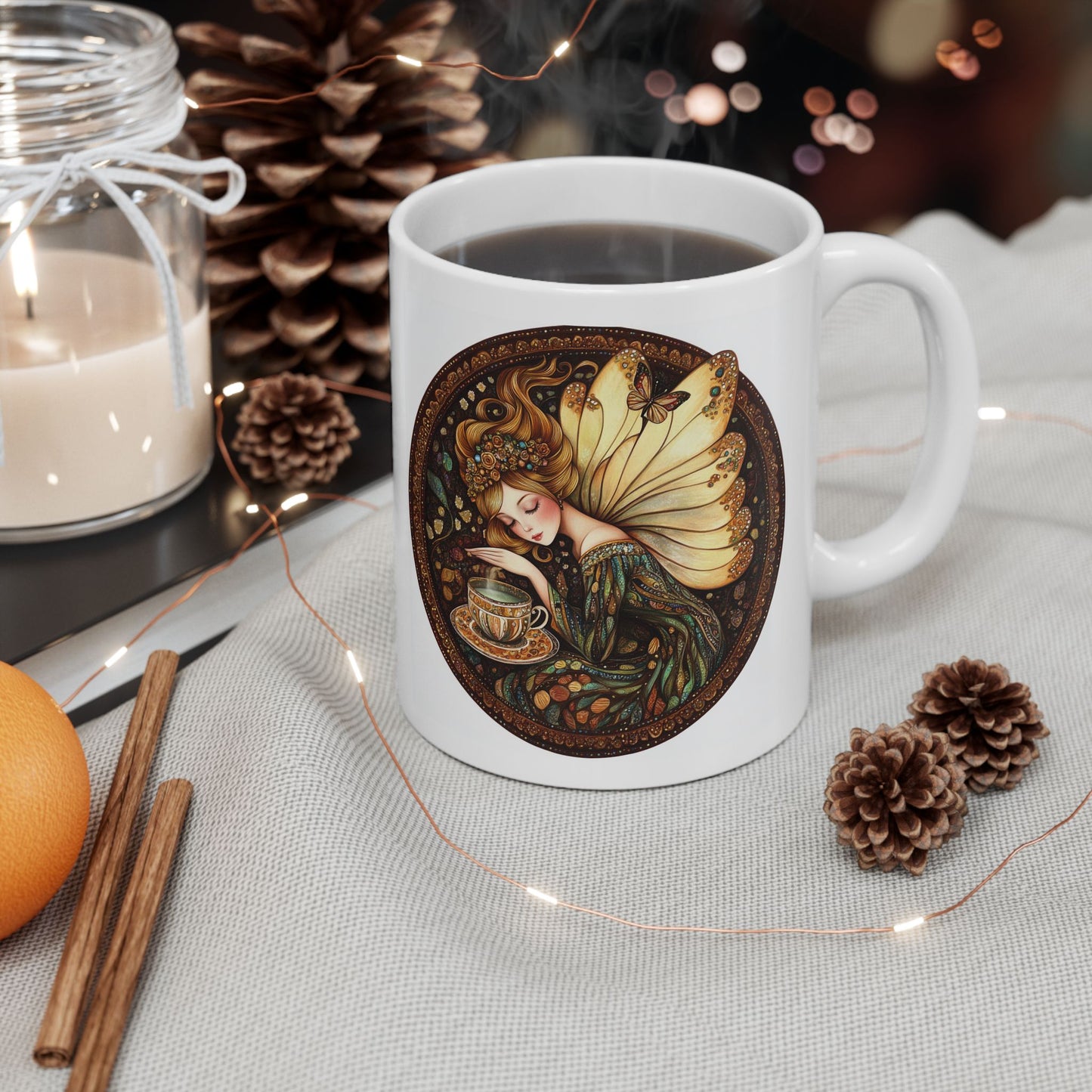 Tea Time Fairy Collection, "Green Tea", Coffee Lover Gift, Unique Tea Mug, Eco-Friendly Cup, Birthday, Housewarming, Boho Decor